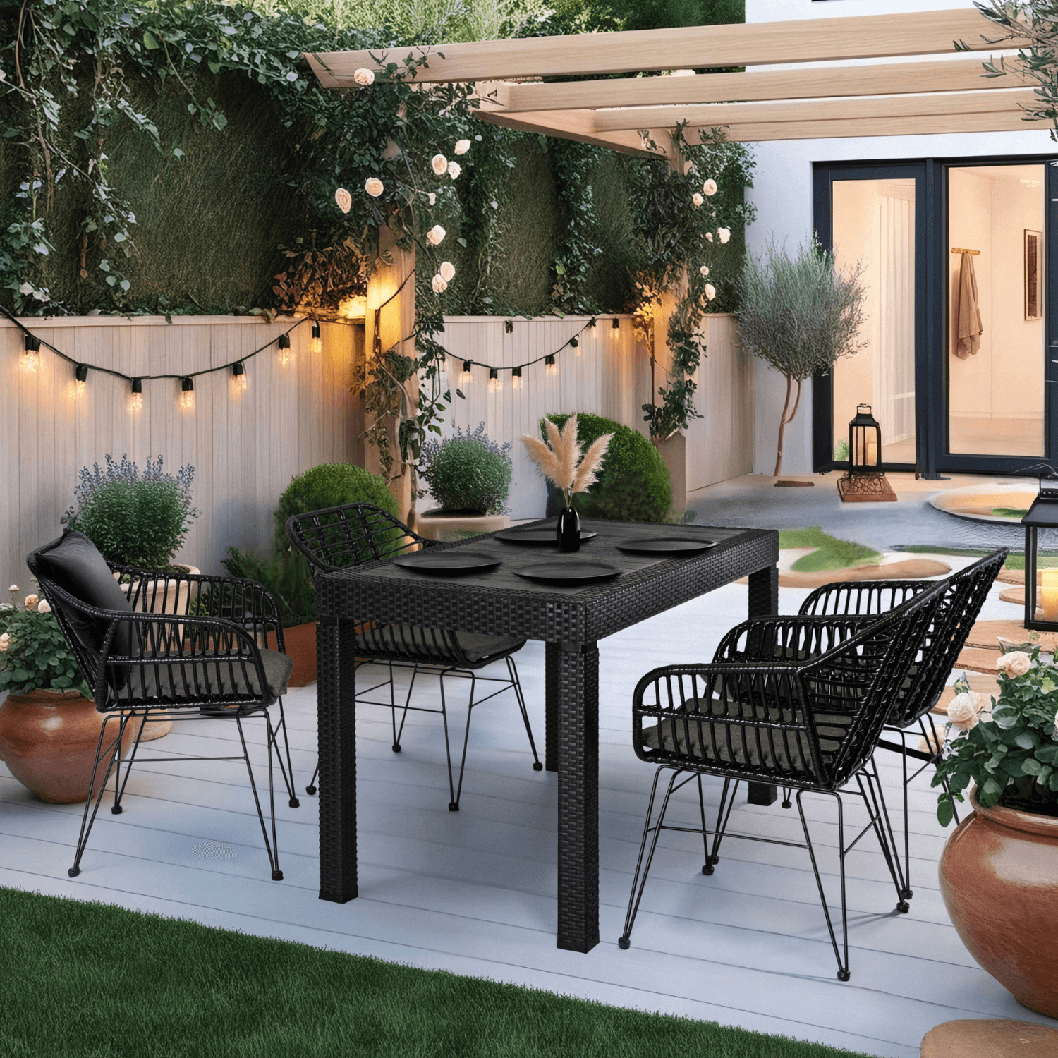 Stół Ogrodowy Prostokątny FARGO Czarny Technorattan ME.FARGO/CZ/RT/OGR/S