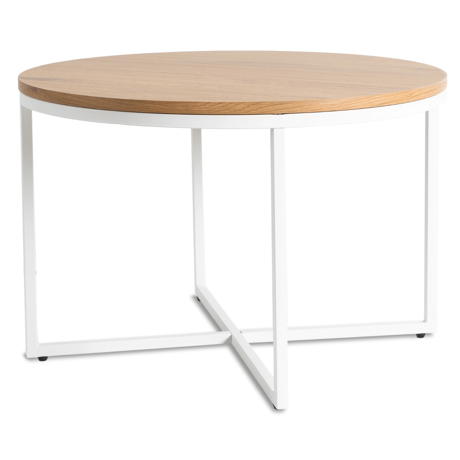 Stolik Kawowy HANTEL 70 cm Dąb Złoty/Biały Skandynawski ME.HANTEL/DZ/B/L