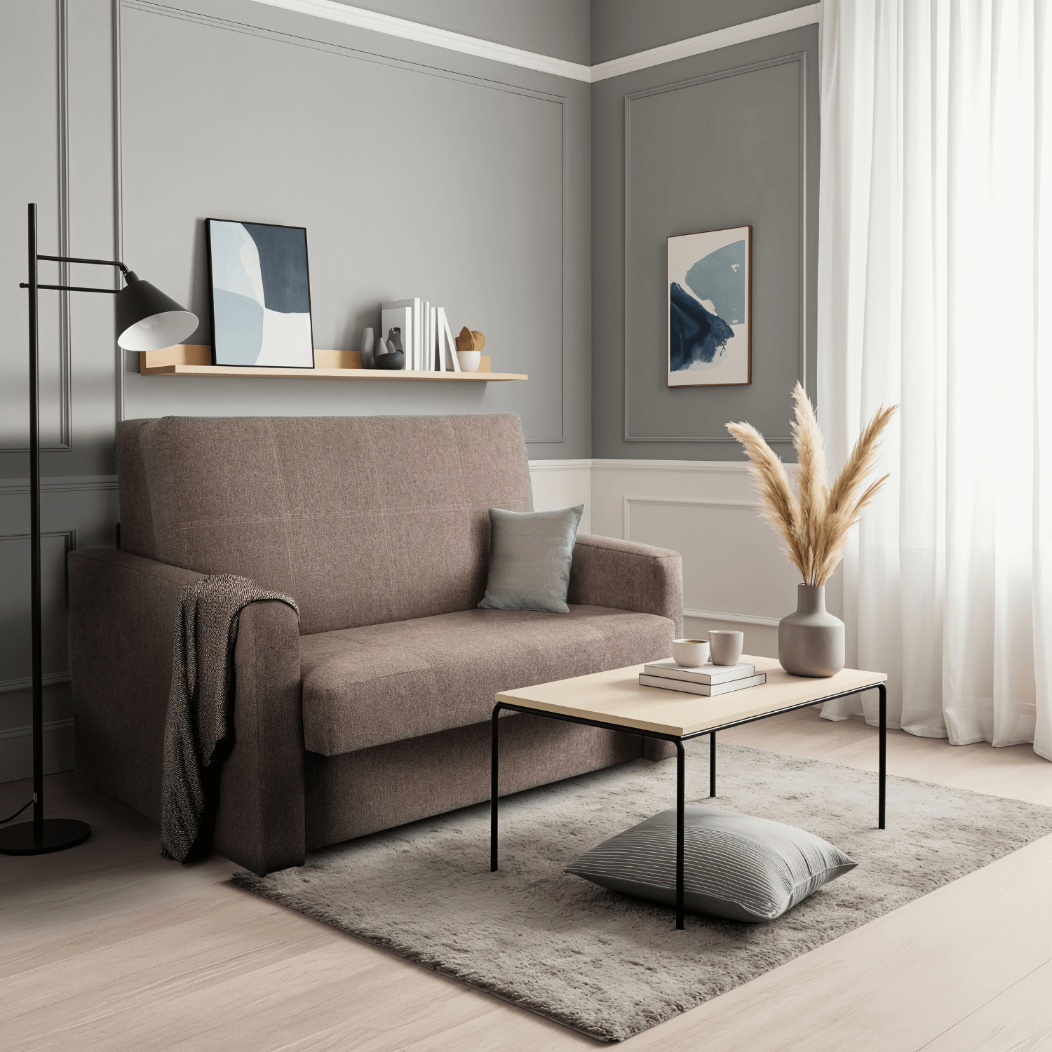 Fotel do Spania MILAN 2 Amerykanka Rozkładany Dwuosobowy Beżowy Nowoczesny PPHUE.MAJA2/POLARIS4/FW
