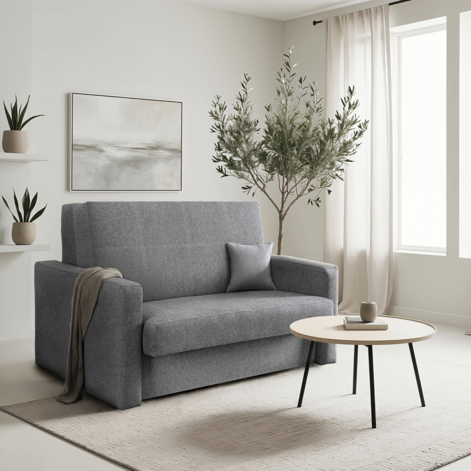 Fotel do Spania MILAN 2 Amerykanka Rozkładany Dwuosobowy Szary Nowoczesny PPHUE.MAJA2/POLARIS19/FW