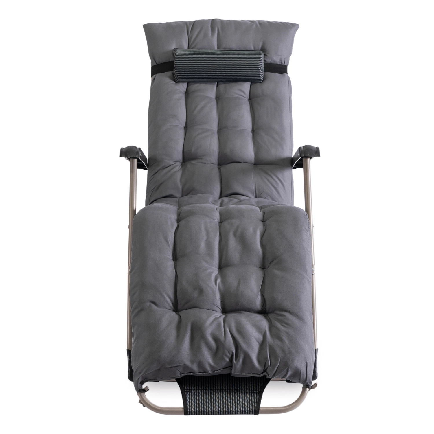 Leżak Ogrodowy Rozkładany Fotel EDISON Szary Poduszka ME.EDISON/P/T/LOZ