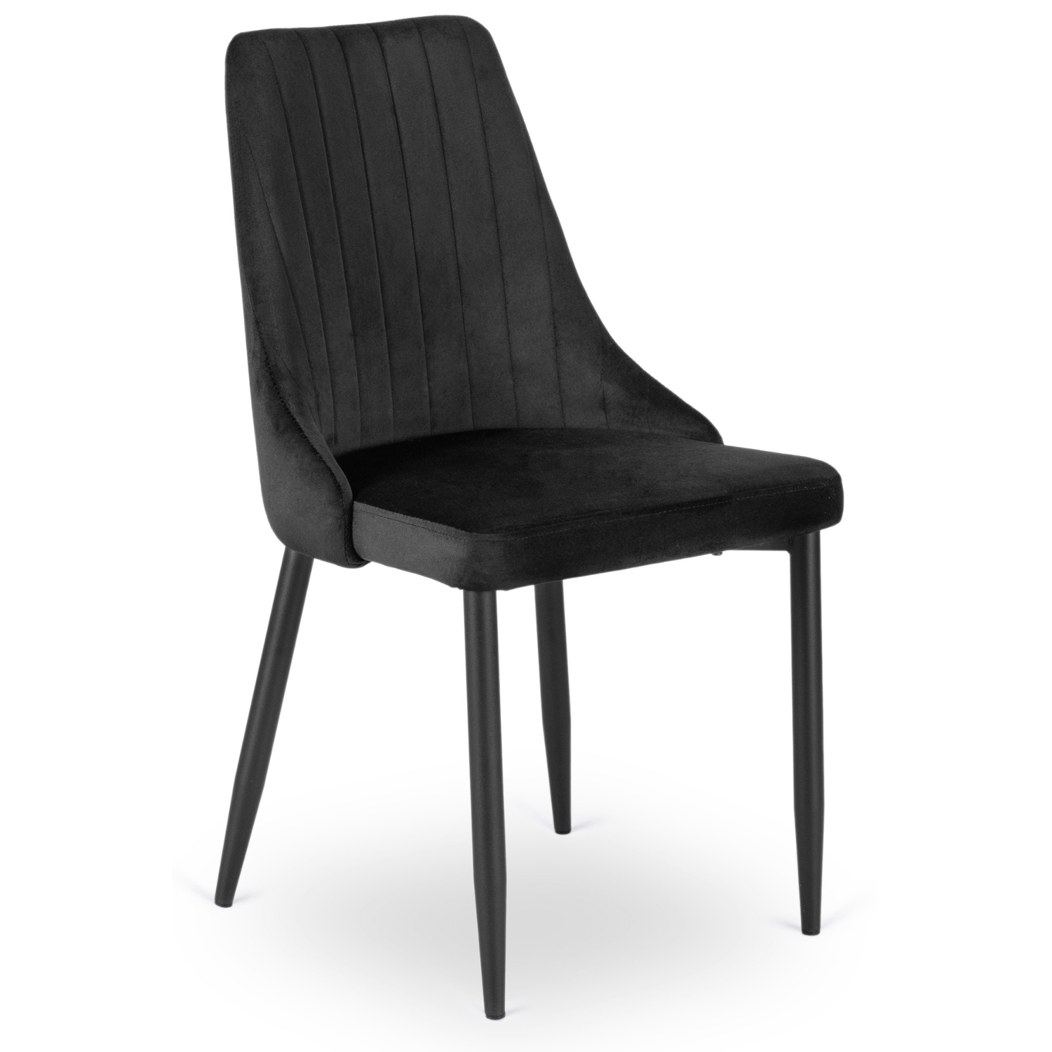 Krzesło Tapicerowane do Jadalni BARI Czarne Welurowe Nowoczesne ME.BARI/CZ/V/K