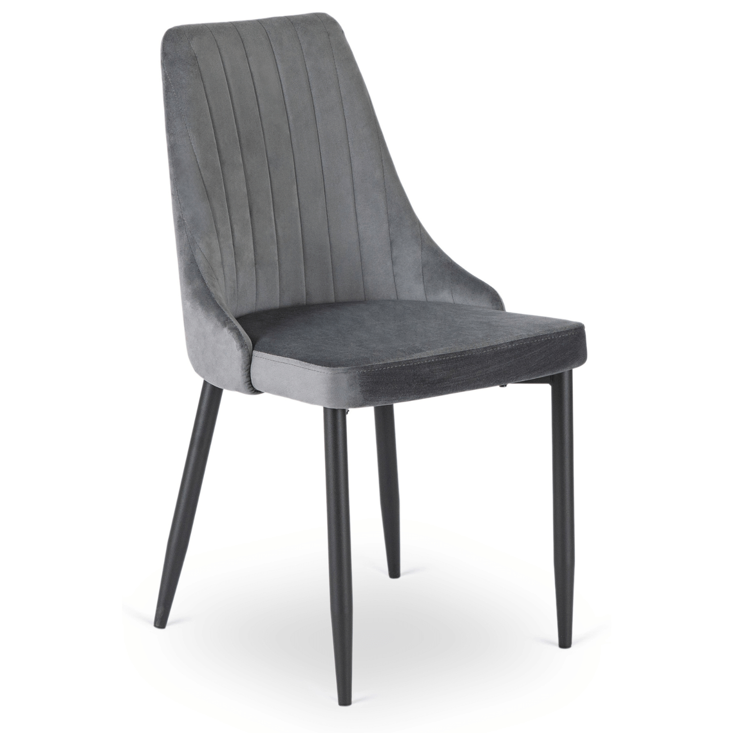 Krzesło Tapicerowane do Jadalni BARI Szare Welurowe Nowoczesne ME.BARI/P/V/K