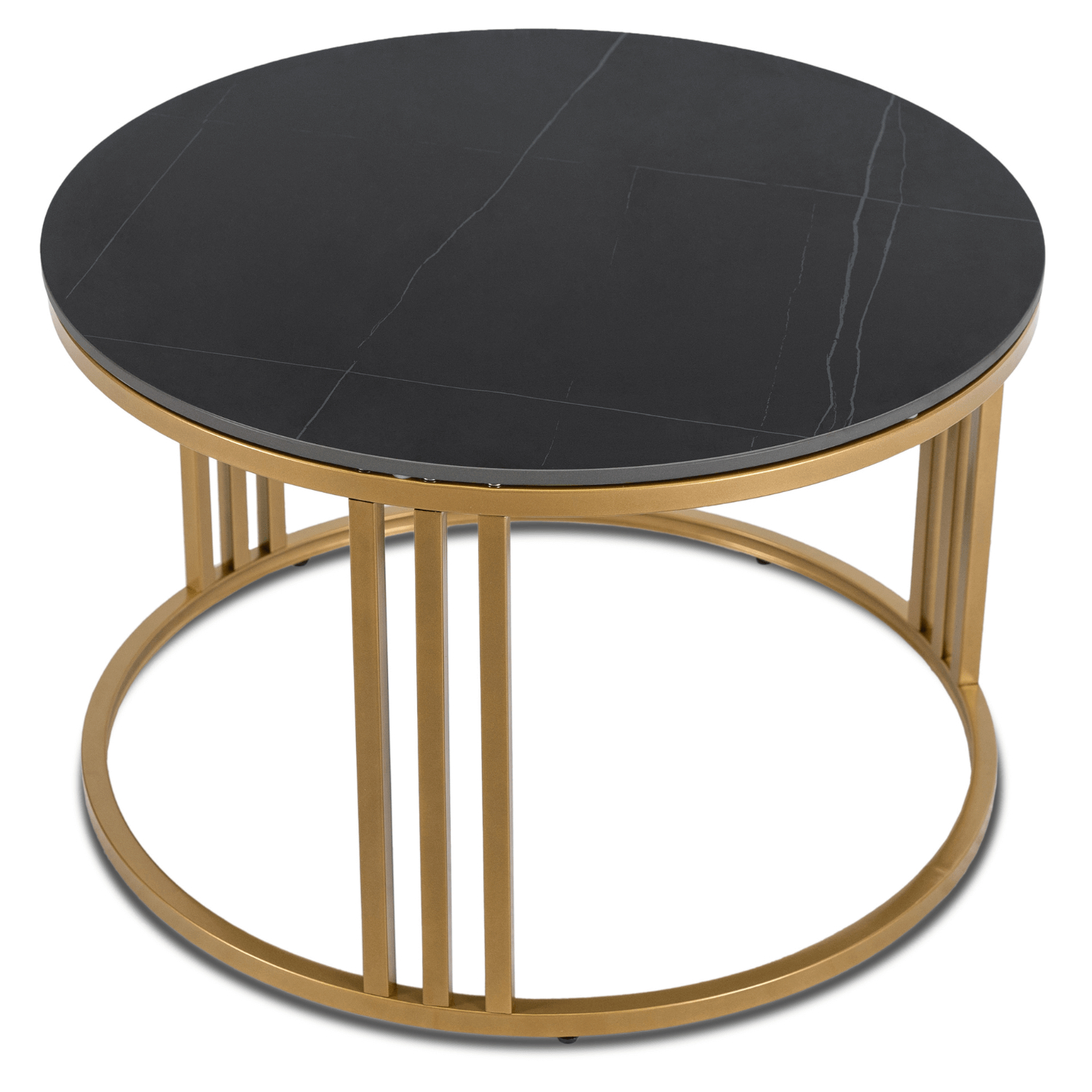 Stolik Kawowy KORIN 70 cm Czarny Marmur/Złoty Glamour Nowoczesny ME.KORIN/CZM/ZL/L