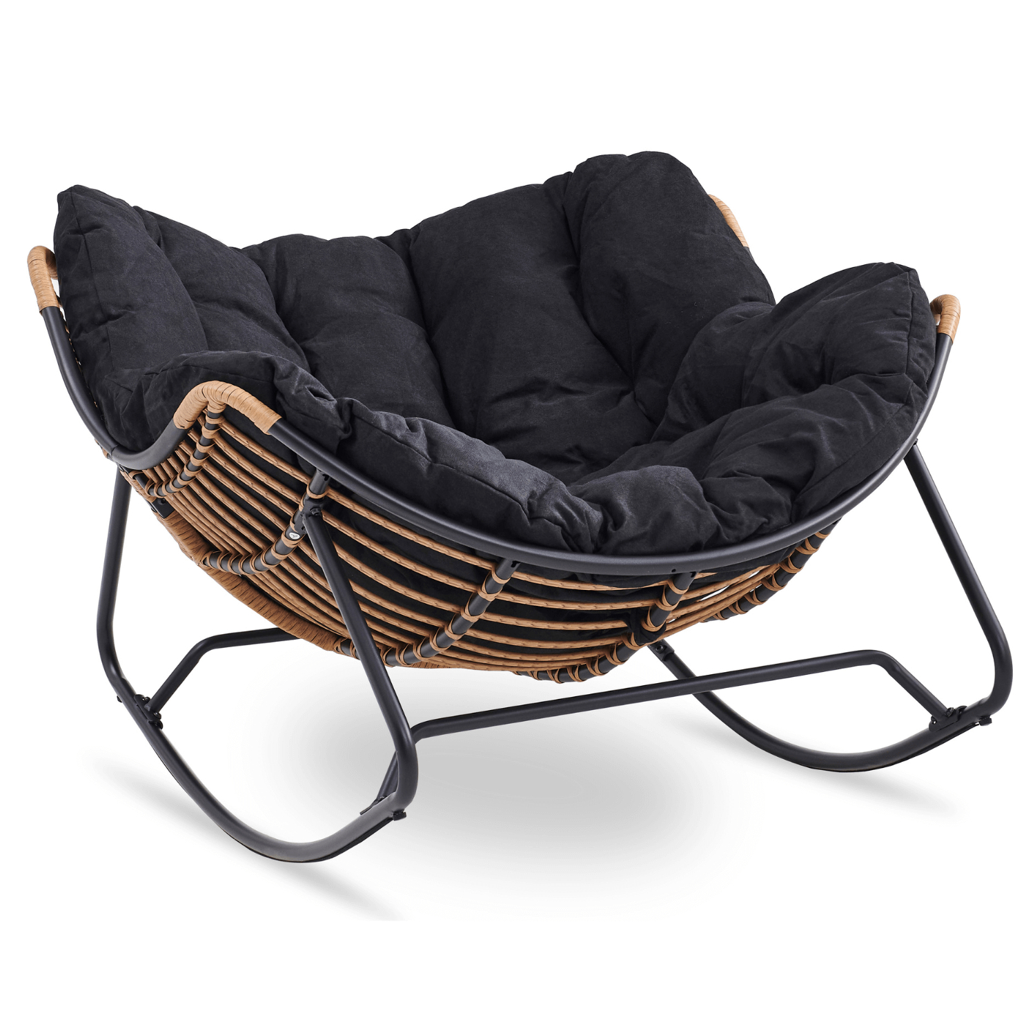 Fotel Bujany Ogrodowy ELTON na Płozach Czarny Nowoczesny ME.ELTON/CZ/T/FW