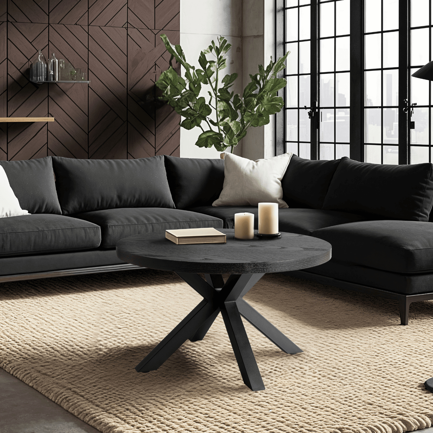 Stolik Kawowy LINCOLN 80 cm Czarny Loft ME.LINCOLN/CZ/CZ/L