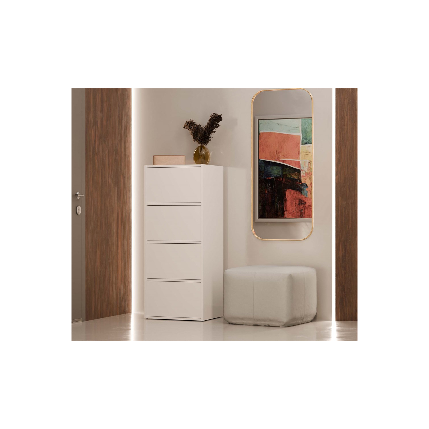 Komoda SALMA 50 cm Biała z Czterema Półkami Nowoczesna topeshop.94f7076d-f94f-464f-a777-1adcdbf6f5da