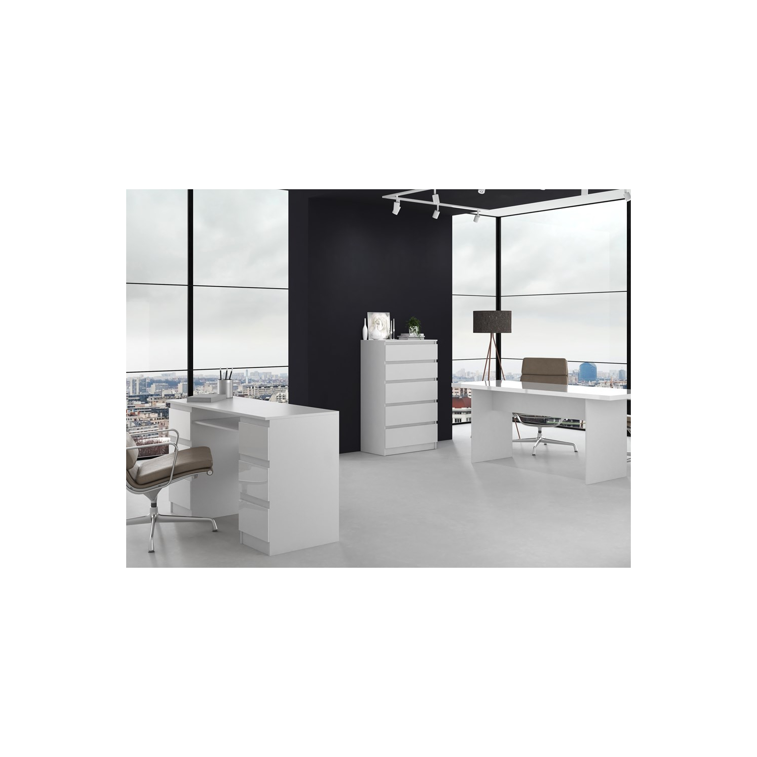 Komoda do Salonu NELA M5 70 cm Biała z Pięcioma Szufladami Nowoczesna topeshop.7326f80b-e4dc-4e7c-b42f-400ed45e41eb