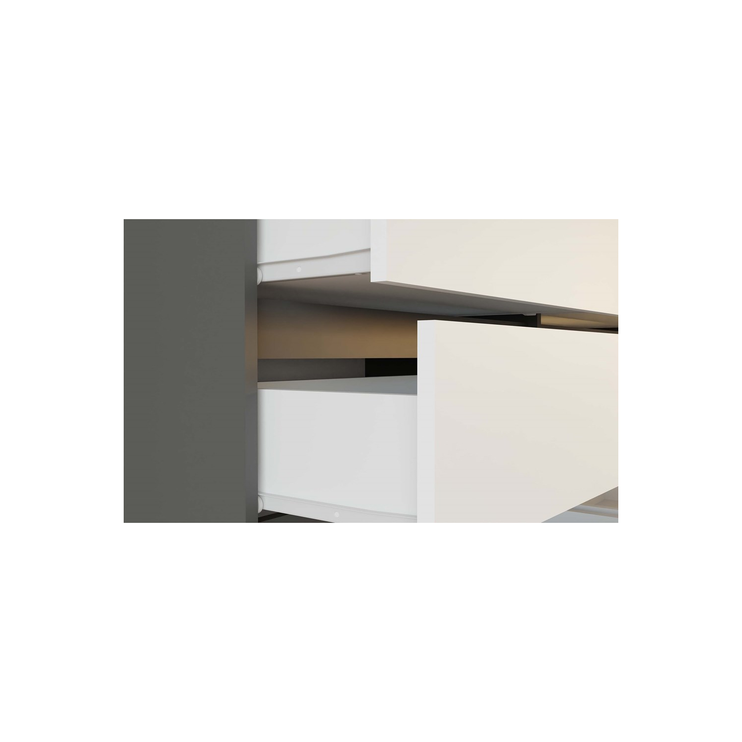 Komoda do Salonu NELA M6 138 cm Biały/Antracyt z Sześcioma Szufladami Nowoczesna topeshop.0091631d-56c0-48cb-a9c1-d337ff1f006a