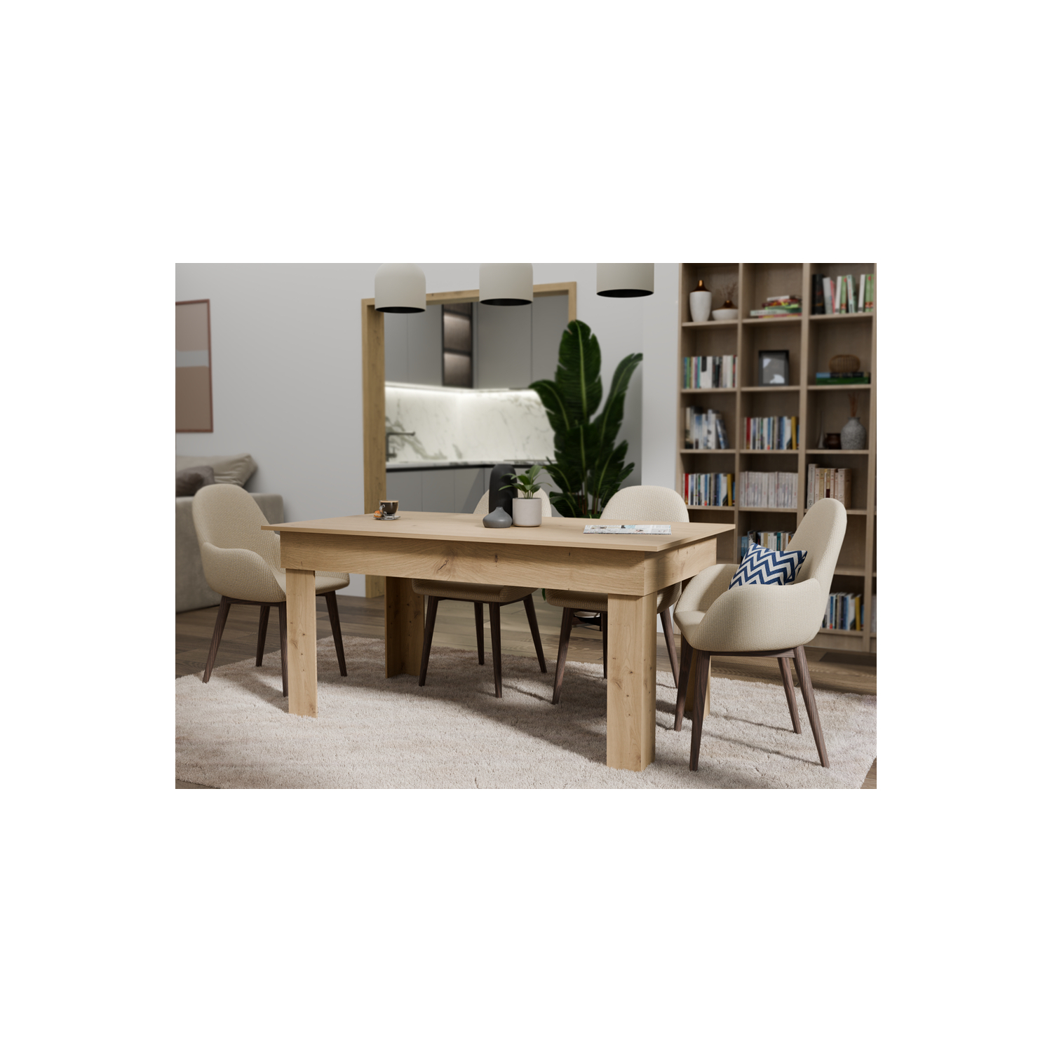 Stół Prostokątny LENA 160 cm Dąb Artisan do Jadalni Loft topeshop.6c3269bd-0ea4-46df-9864-dc3a445b08c3