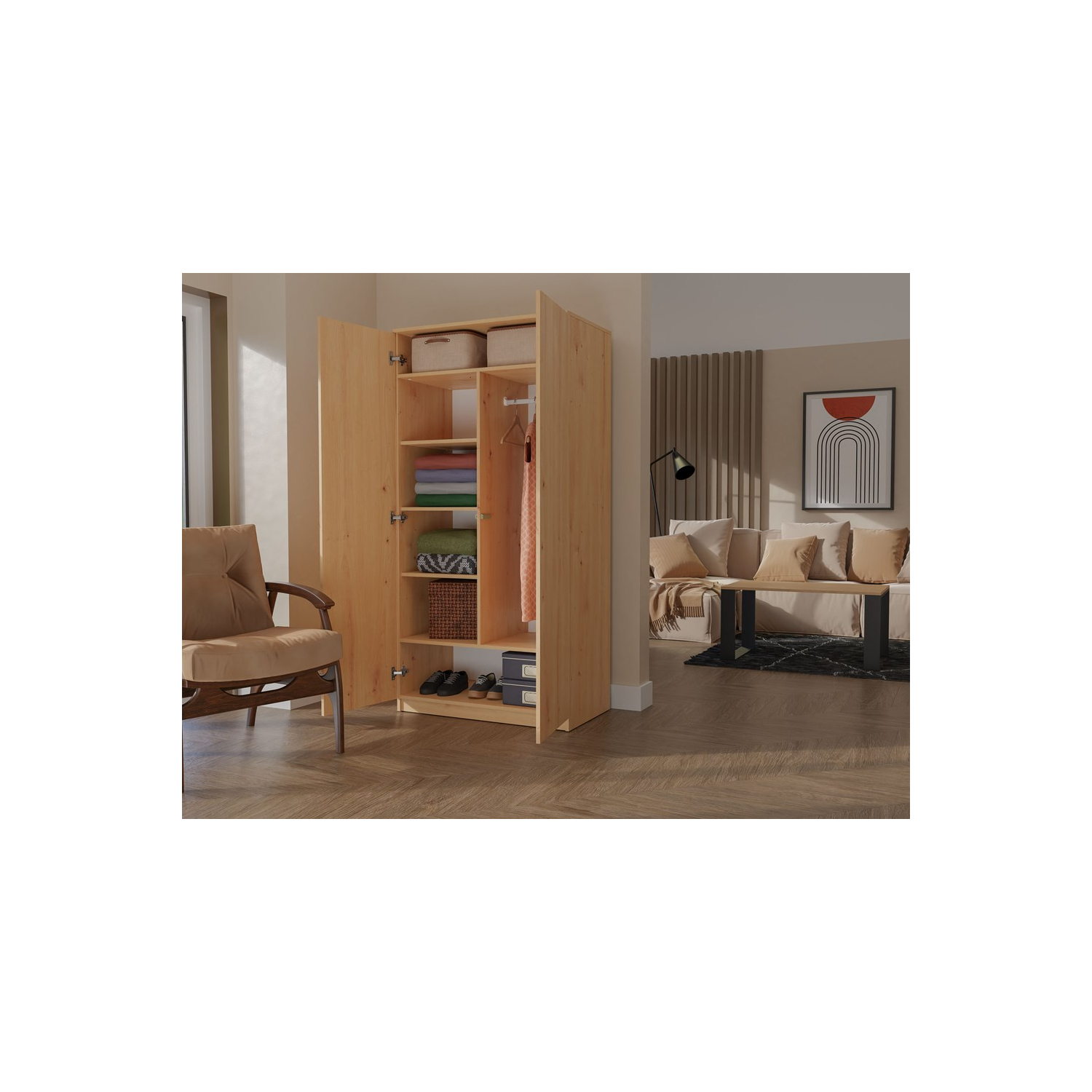 Szafa Dwudrzwiowa NELA SD 90 cm Dąb Artisan Loft topeshop.c6088da0-3c6f-46ca-88e8-a0b85a1057ea