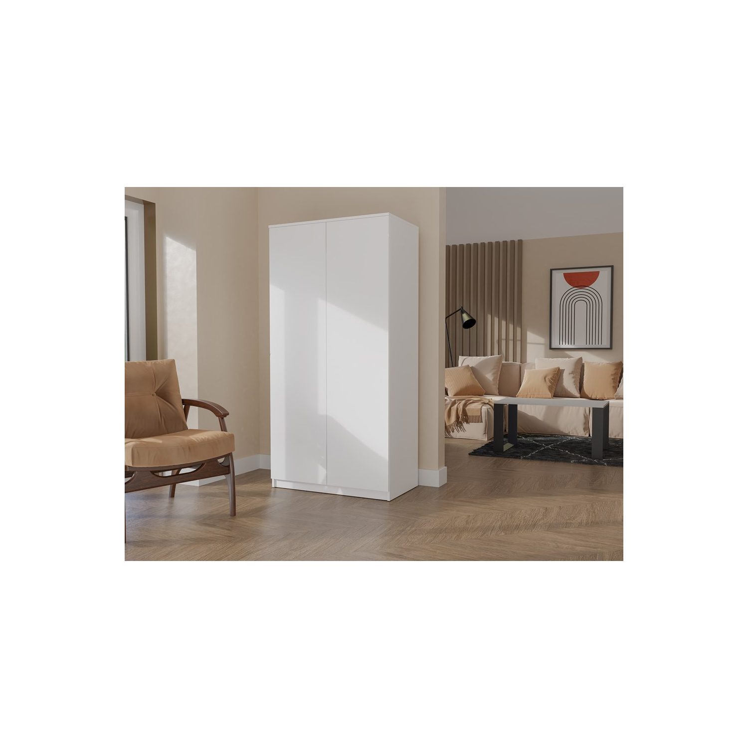 Szafa Dwudrzwiowa NELA SD 90 cm Biała Nowoczesna topeshop.4b4eca85-3852-45e2-8515-77ca24a3707a