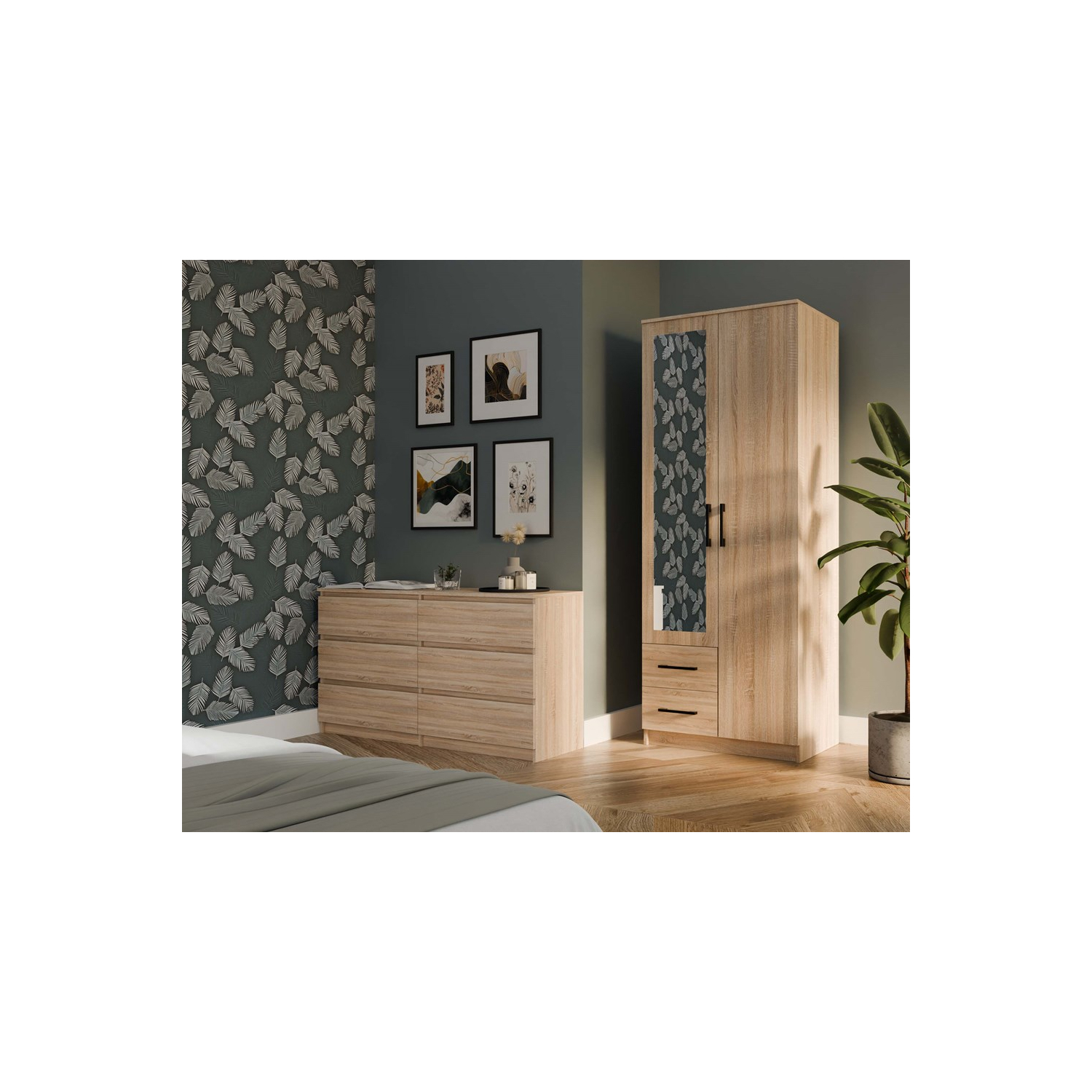 Szafa Dwudrzwiowa TALIA 80 cm Dąb Sonoma z Lustrem i Szufladami Nowoczesna topeshop.5c00b186-c394-4c35-9885-e83a87761f41