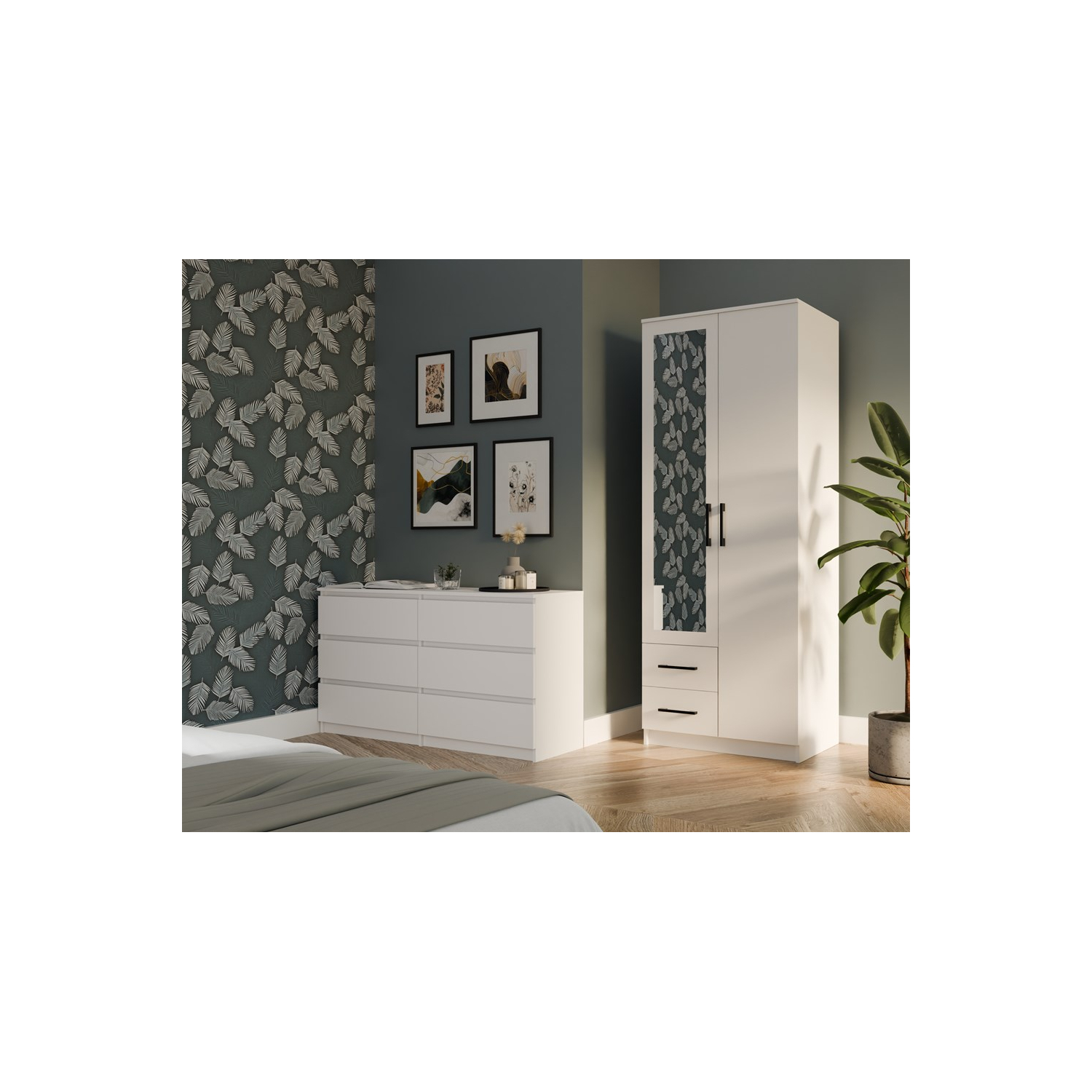Szafa Dwudrzwiowa TALIA 80 cm Biała z Lustrem i Szufladami Nowoczesna topeshop.2129a079-4f9f-4c73-a51b-c7c68caf5a74
