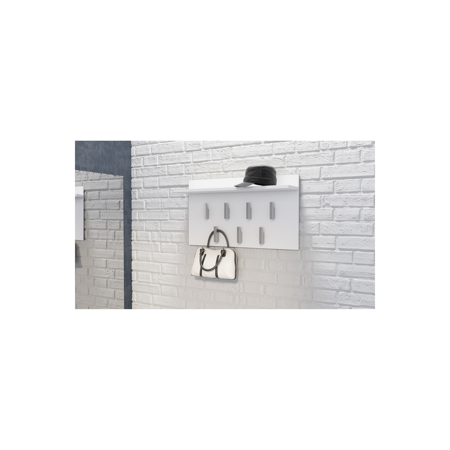 Wieszak do Przedpokoju MALYA 70 cm z Półką Biały Minimalistyczny topeshop.7d135e5c-1aff-45f2-b3fb-bfcf67ae0ee1
