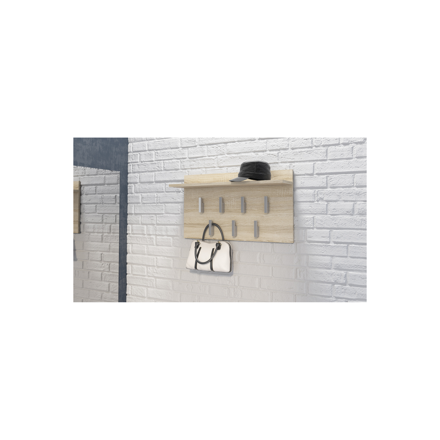 Wieszak do Przedpokoju MALYA 70 cm z Półką Dąb Sonoma Nowoczesny topeshop.68c87f08-7164-4565-aa7d-5d6092710d9c