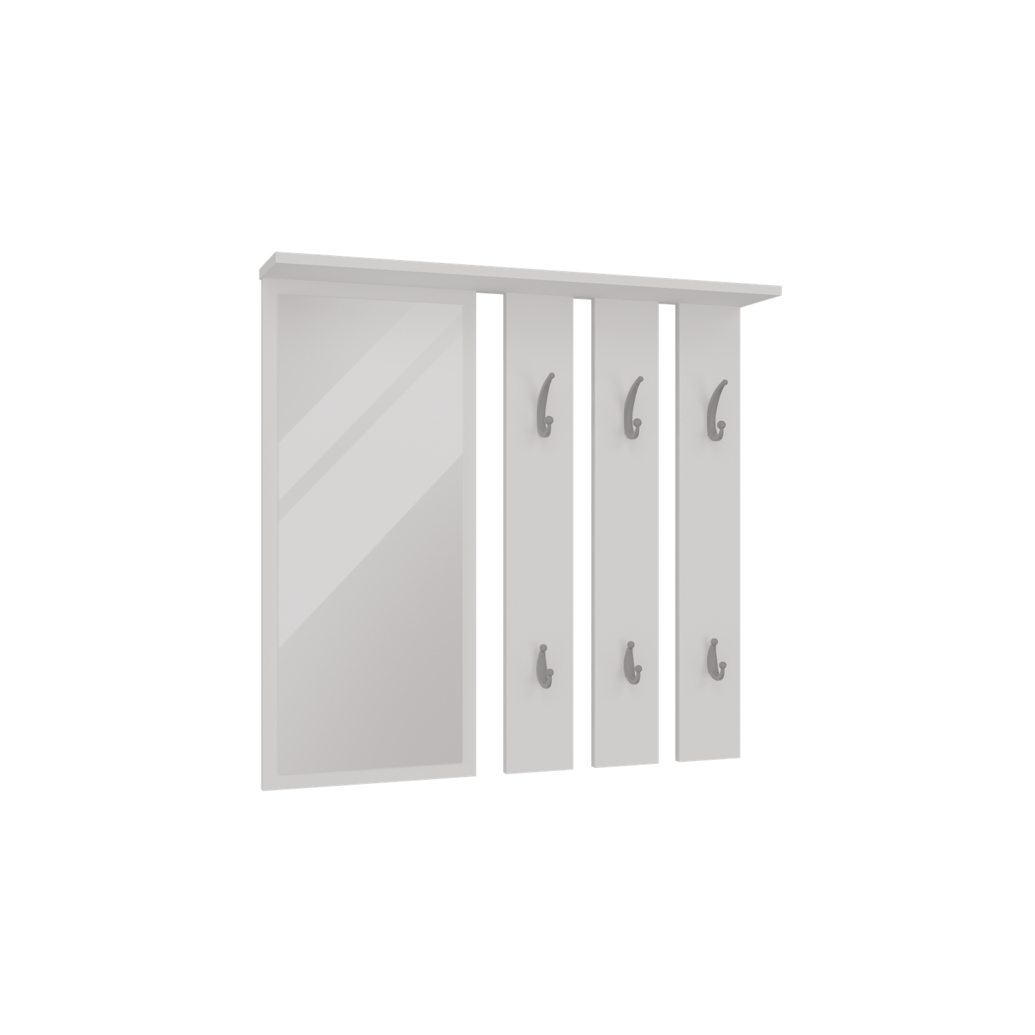 Wieszak do Przedpokoju ARVO 85 cm z Lustrem Biały Minimalistyczny topeshop.60e1223f-c554-4e37-af54-29656dfc4ff4
