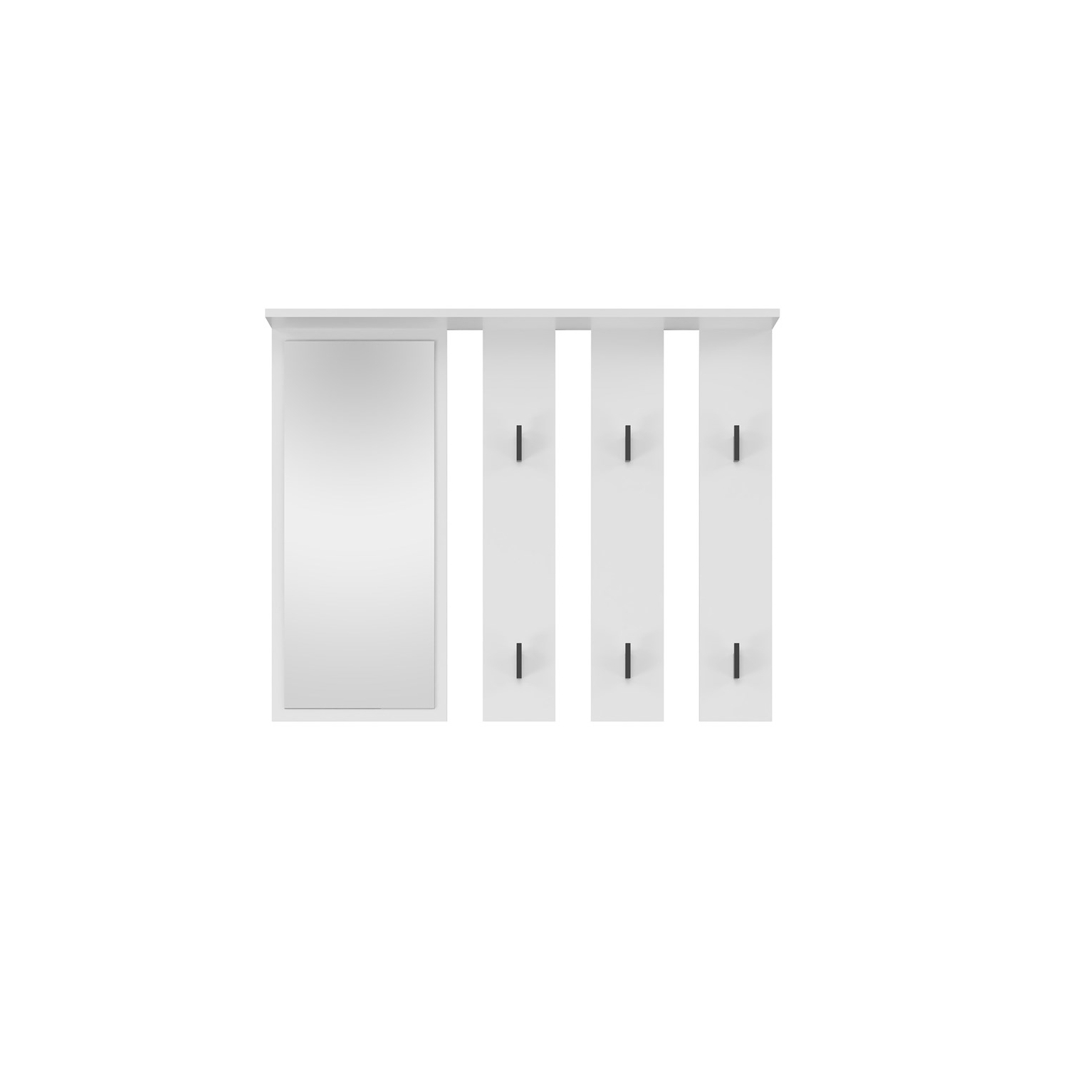 Wieszak Do Przedpokoju ROMA 100 cm z Lustrem Biały Minimalistyczny topeshop.1b8902c5-4535-4100-9fa7-85f3672f876c