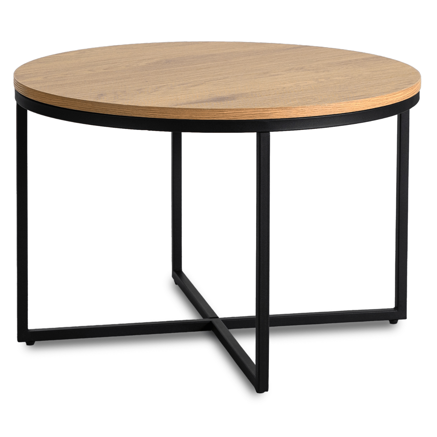 Stolik Kawowy HANTEL 70 cm Dąb Złoty/Czarny Loft ME.HANTEL/DZ/CZ/L