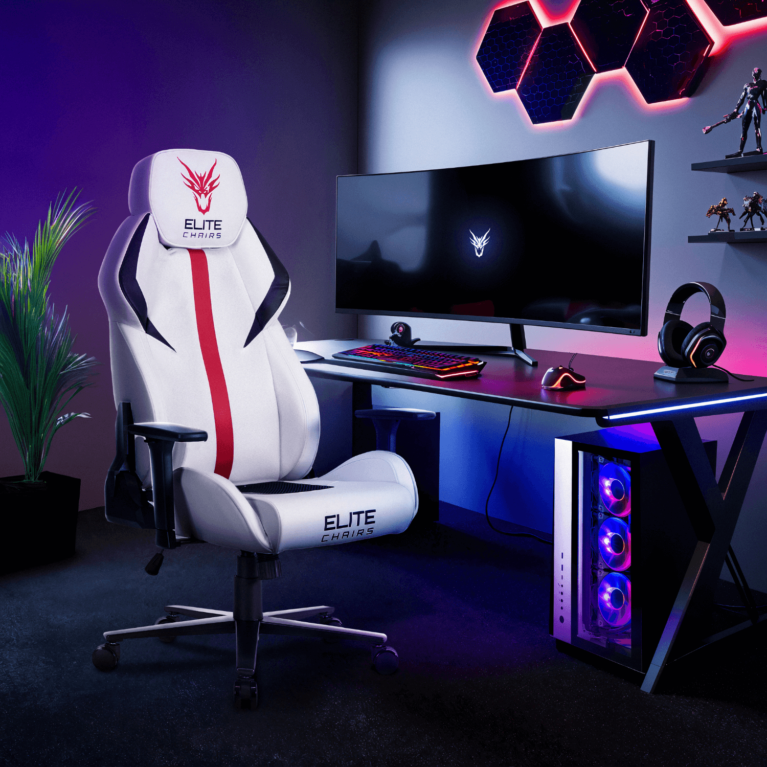 Fotel Gamingowy Obrotowy NEXON Biały Nowoczesny ME.FURY/B/E/T/FO