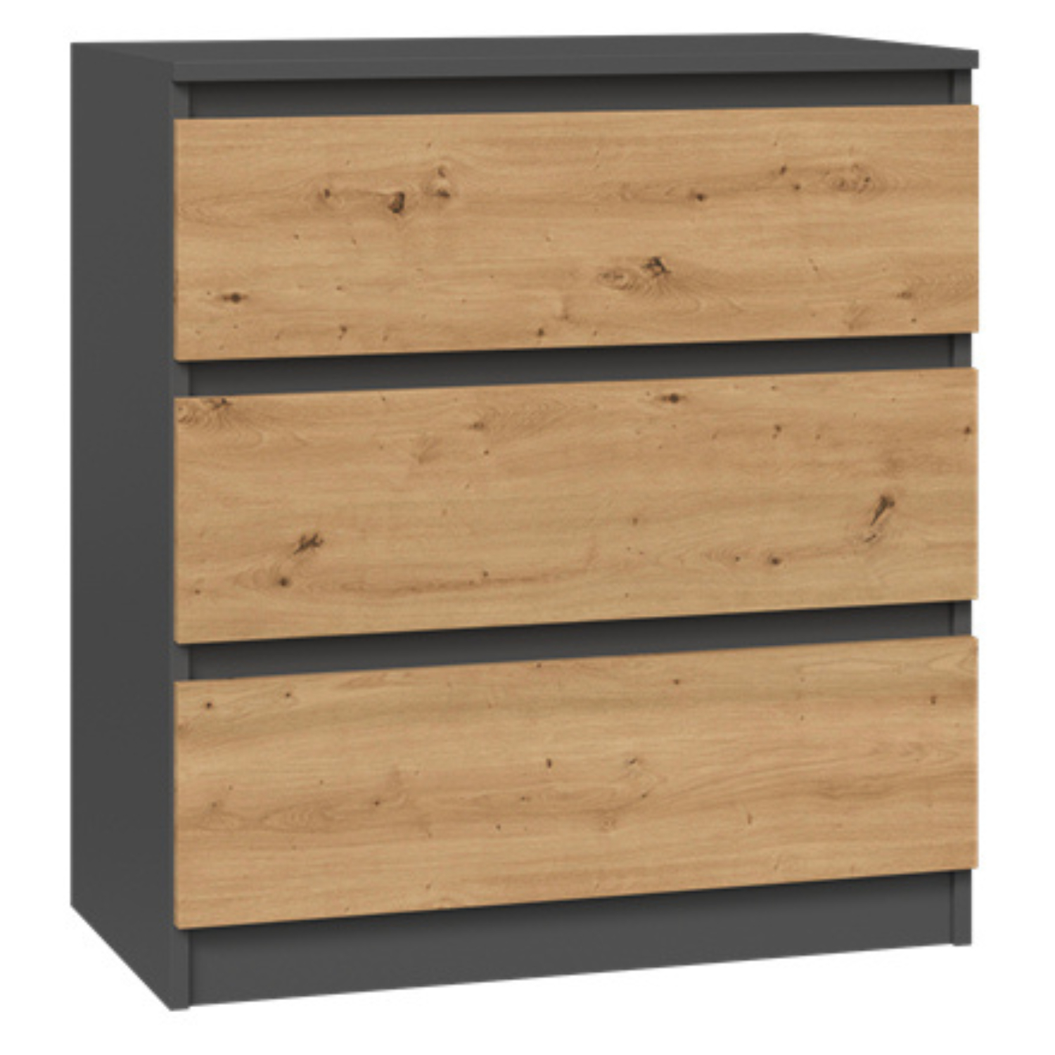 Komoda do Sypialni NELA M3 70 cm Dąb Artisan/Antracyt z Trzema Szufladami Nowoczesna Loft topeshop.ec6de2d3-1b7a-422f-ba74-cefeda4d7e89