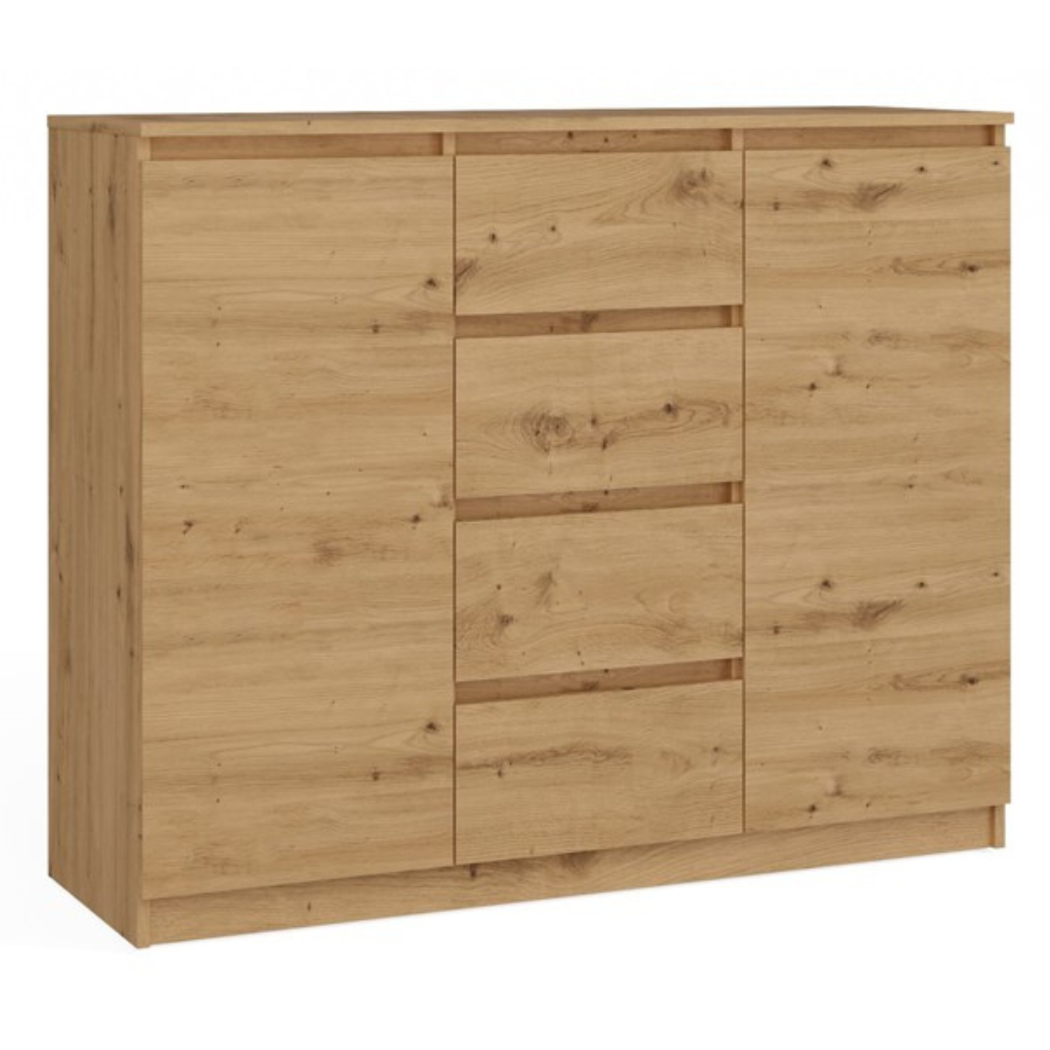 Komoda do Salonu NELA 120 cm Dąb Artisan Dwudrzwiowa z 4 Szufladami Nowoczesna Loft topeshop.3adc3b9a-ac69-4165-b787-131c3738403a