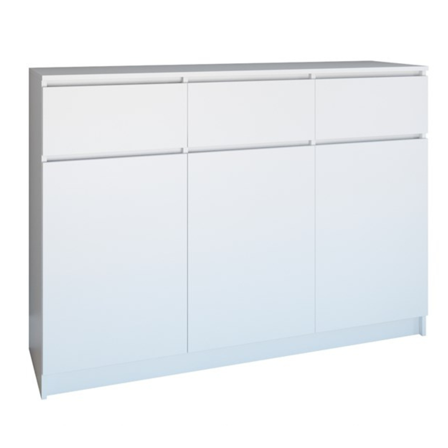 Komoda do Salonu NELA 120 cm Biała Trzydrzwiowa z 3 Szufladami Nowoczesna topeshop.81dce7c8-be34-435b-987d-ff8bac9e96f2