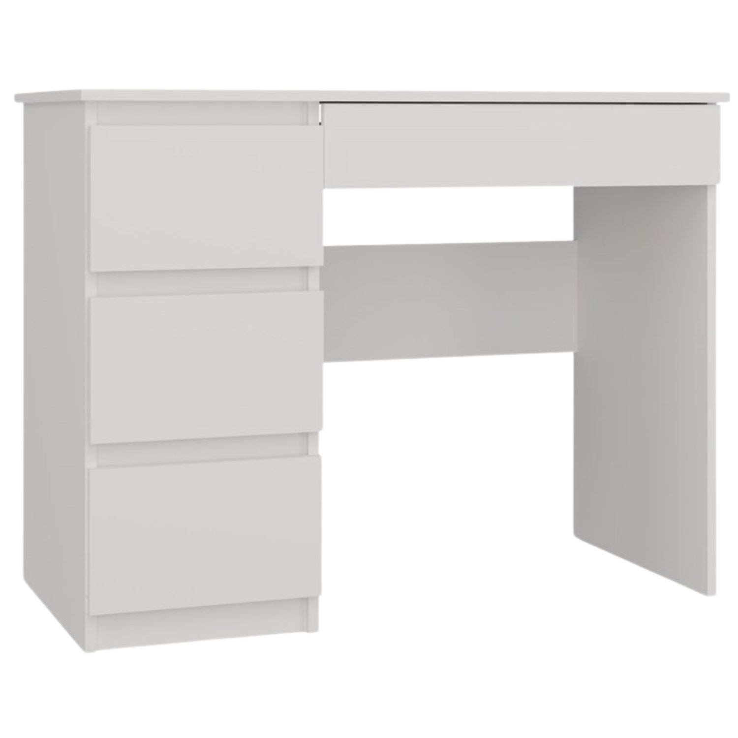Biurko Komputerowe z Szufladami LOXEN 98 cm Białe Lewostronne Minimalistyczne topeshop.47c710ab-3c1b-4bf5-b542-e67bf6ded217