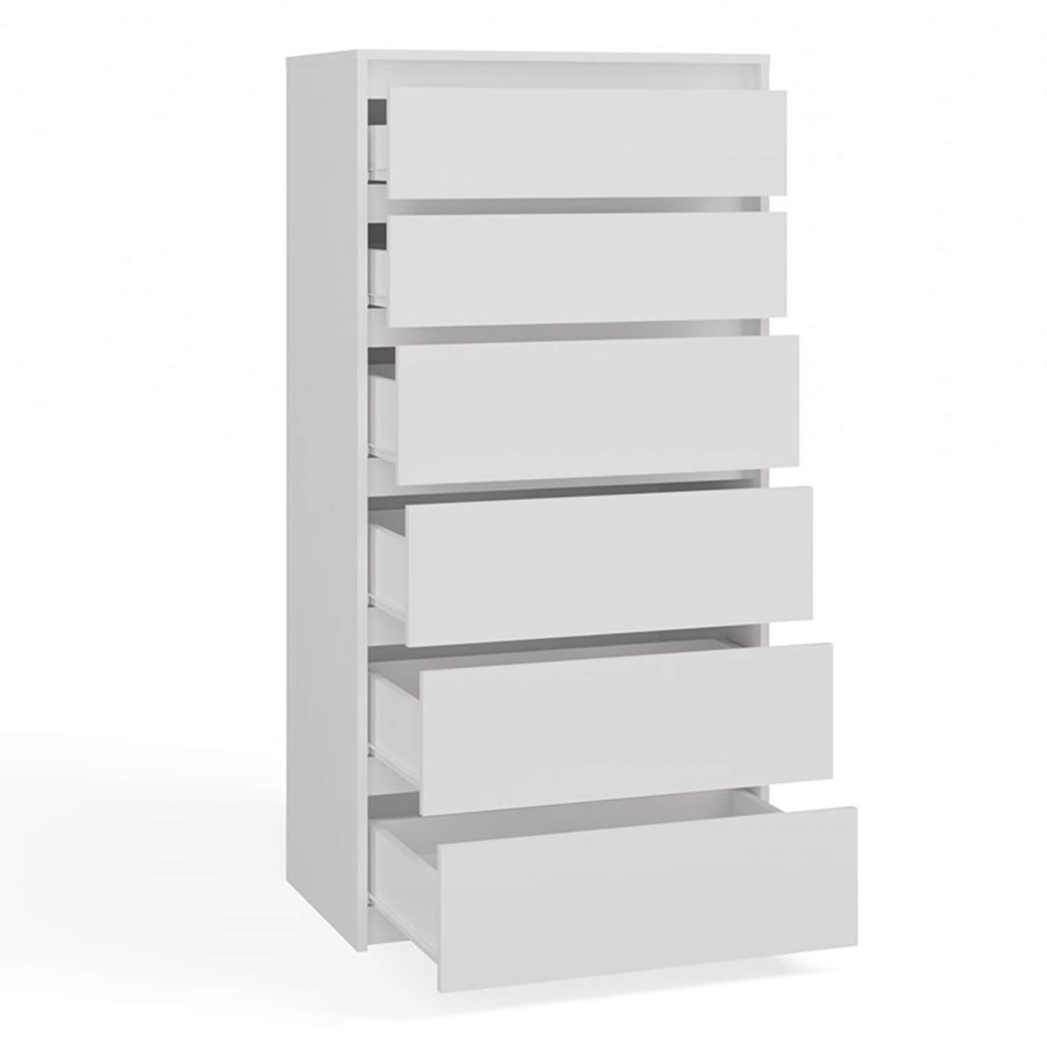 Komoda do Sypialni VITA 70 cm Biała z Sześcioma Szufladami Nowoczesna topeshop.6816886f-19c9-4224-b43d-3c3db3ca7223