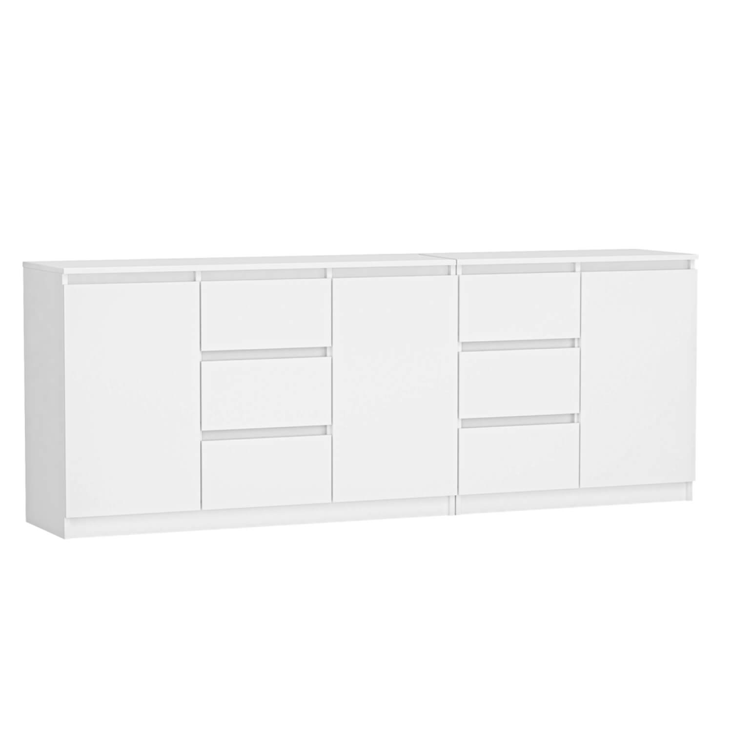 Komoda do Salonu LEORA 200 cm Trzydrzwiowa Biała Nowoczesna topeshop.c343bb86-1ce1-4798-8203-3262b81e8b87