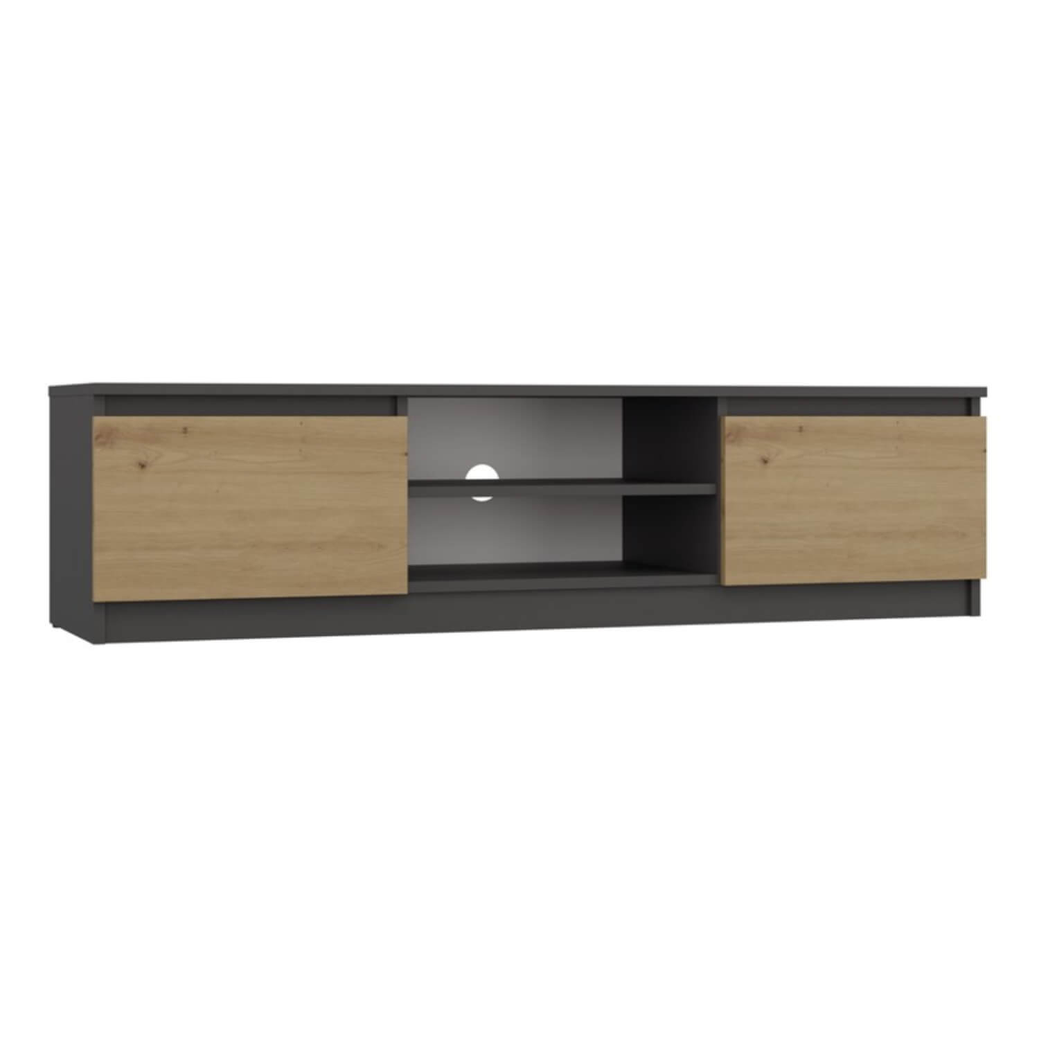 Szafka RTV NELA 140 cm Antracyt/Dąb Artisan Dwudrzwiowa do Salonu Loft topeshop.cf68e0cc-40c3-4b09-a21b-64a7cfe9d32c