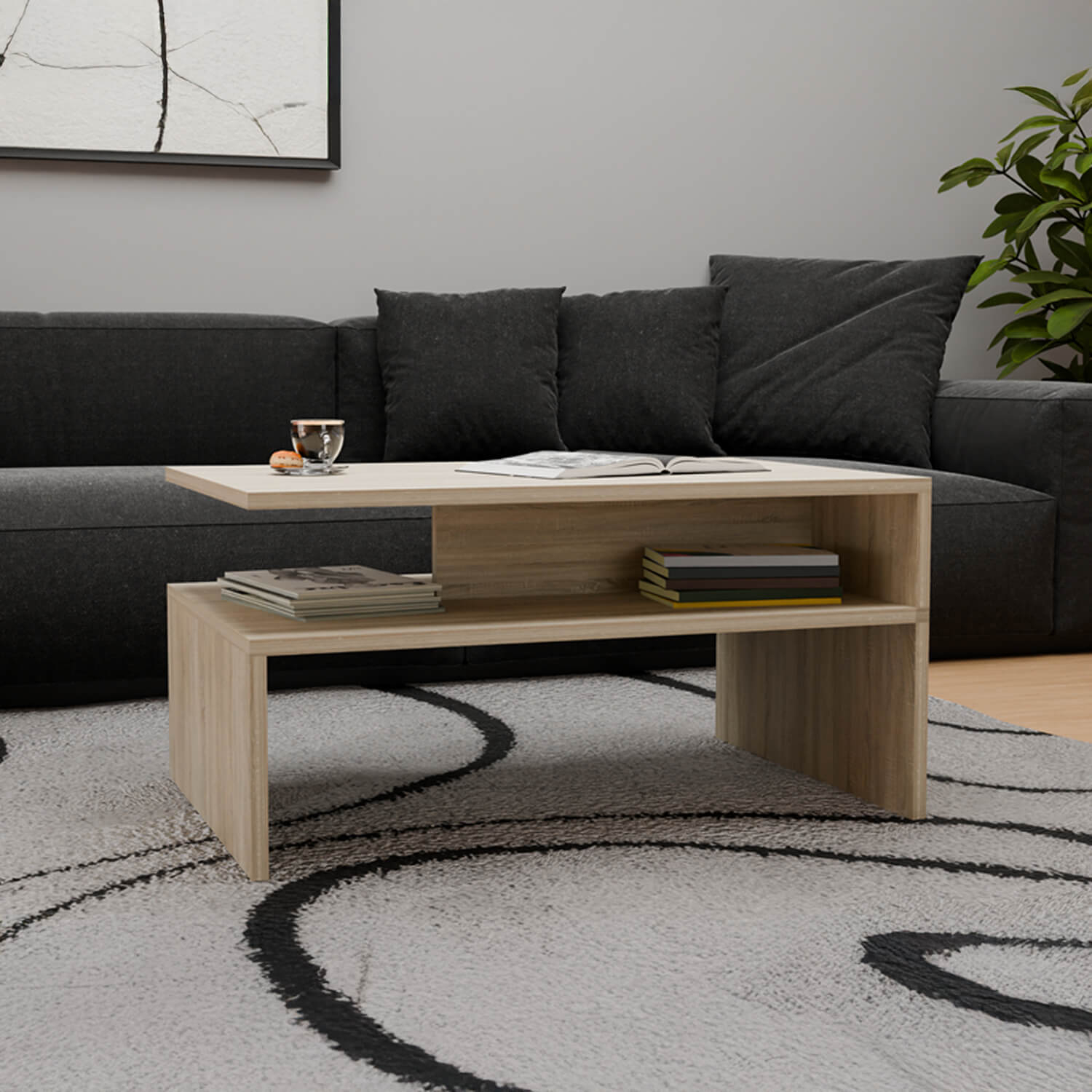 Ława do Salonu BARKA 90 cm Dąb Sonoma Nowoczesna topeshop.c873899f-fd65-4a4b-bf1b-2c950c453493