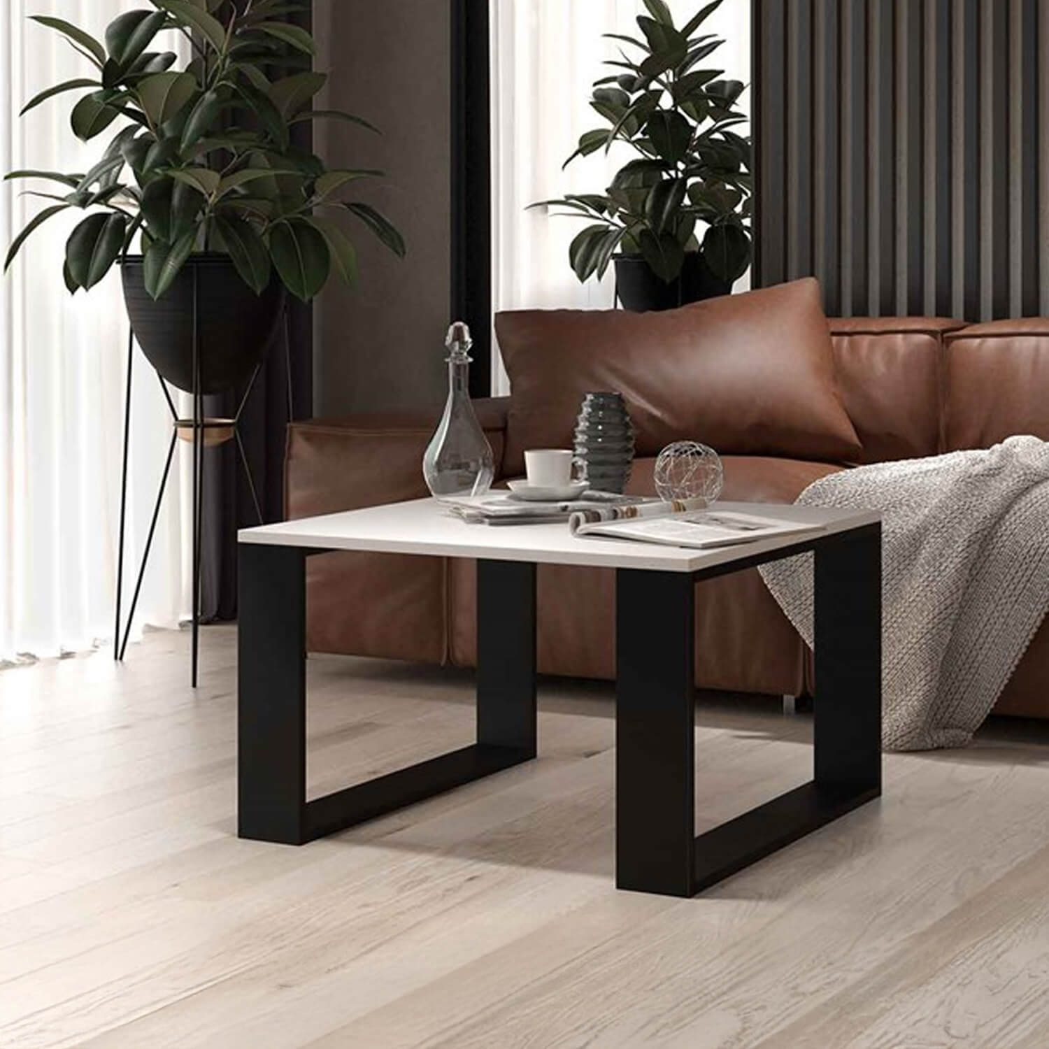 Ława do Salonu LOXA MINI 67 cm Biały/Czarny Nowoczesna topeshop.587dd38a-e5e7-46bb-a9ef-cd29f9684825