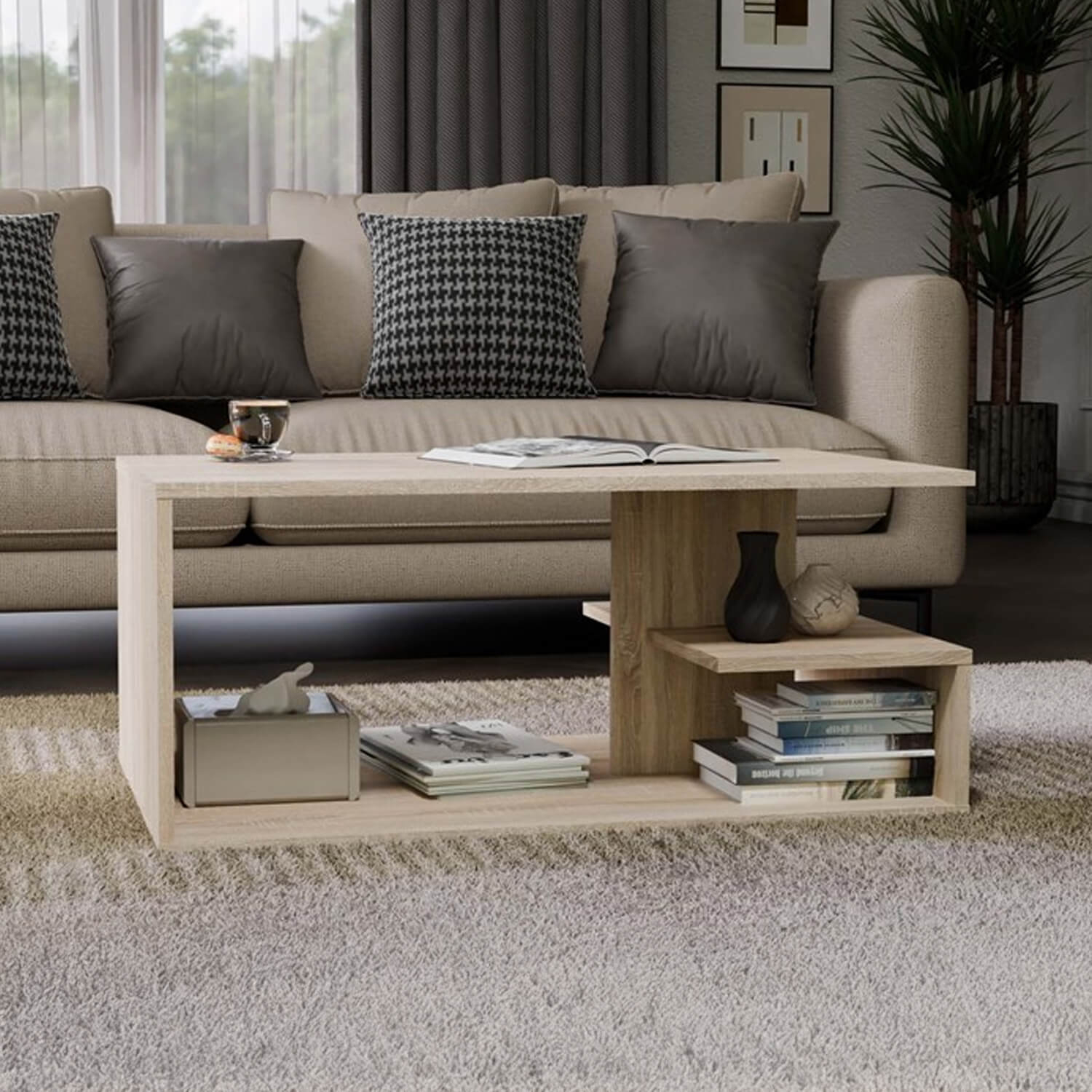 Ława do Salonu VEGA 91 cm Dąb Sonoma Nowoczesna topeshop.684322b6-d1aa-4f36-a1f9-4b86e0b37cc2