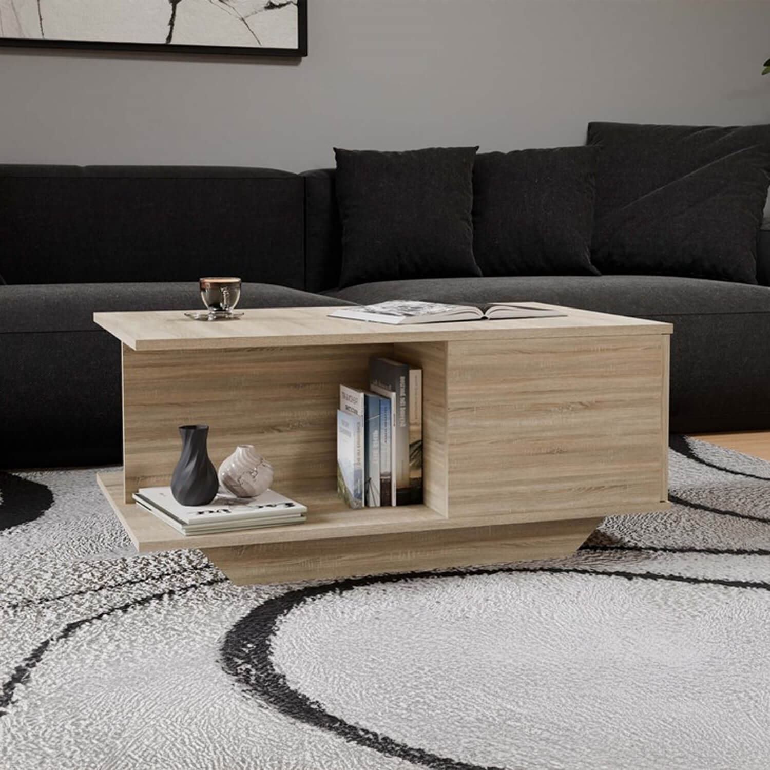 Ława do Salonu ZUNO 90 cm Dąb Sonoma Nowoczesna topeshop.1d459b56-7a88-46c3-8106-06b1b6e40958