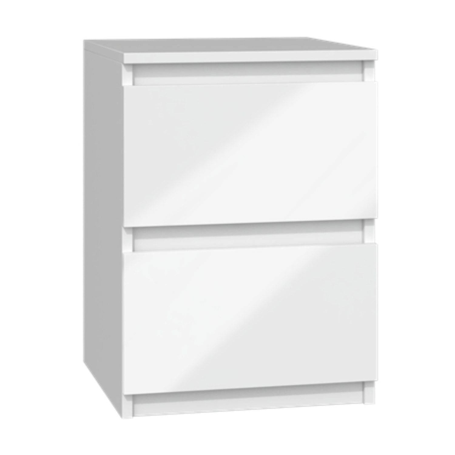 Szafka Nocna do Sypialni NELA M2 30 cm z Szufladami Biała Połysk Nowoczesna topeshop.9233da30-1339-400e-8402-cdf5e15078a1