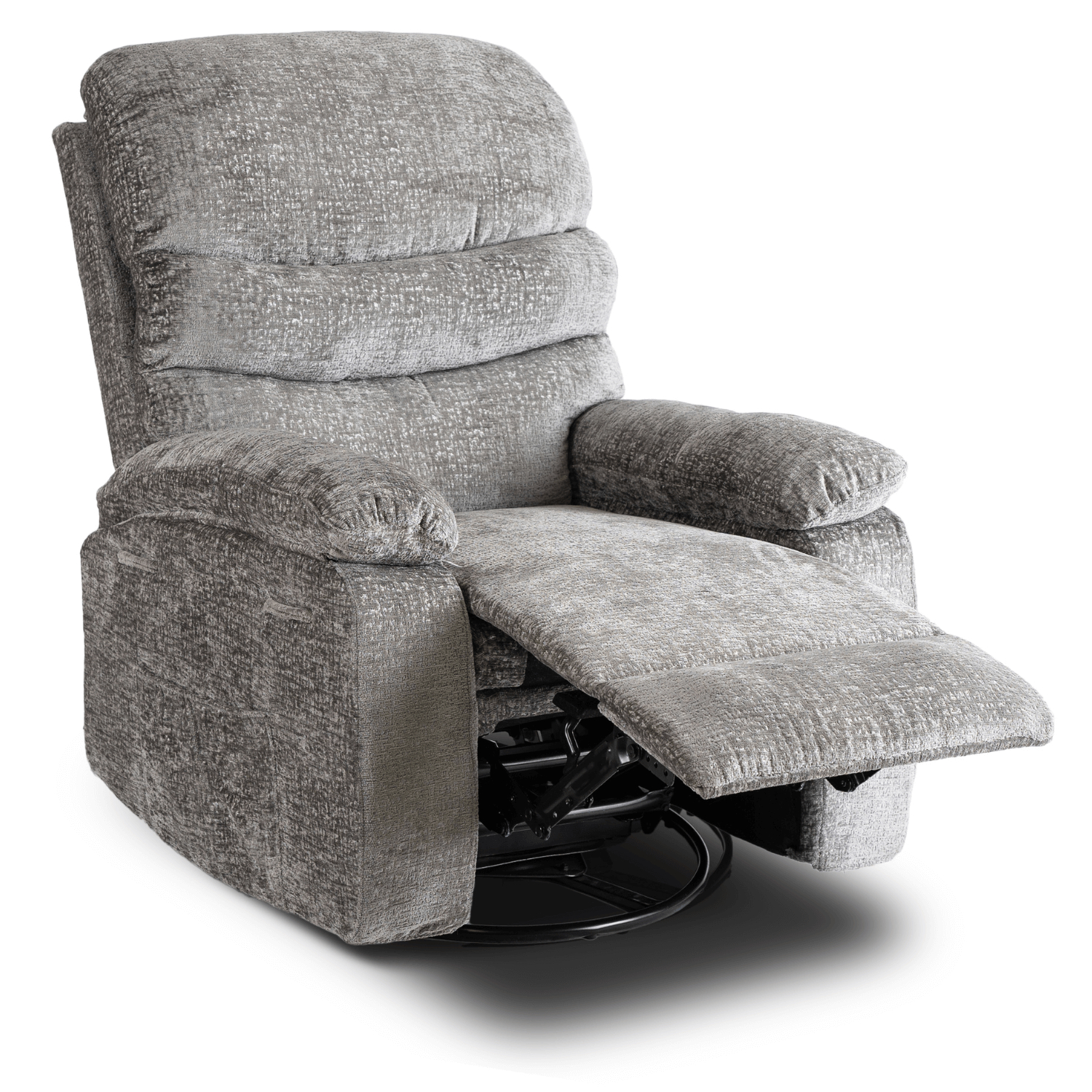 Fotel Masujący BRUCE Rozkładany Szary Welurowy Nowoczesny ME.BRUCE/P/V/FW