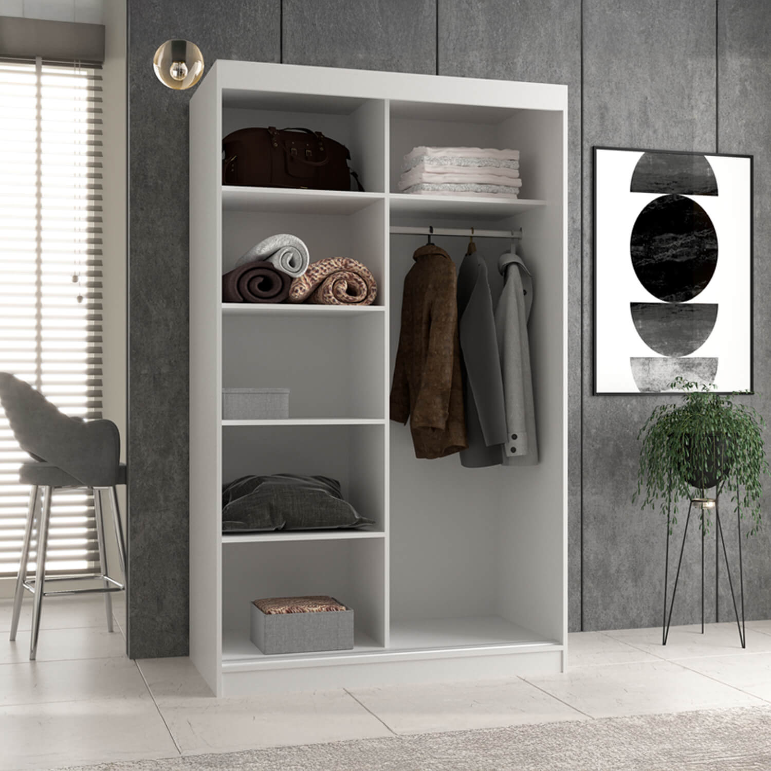 Szafa Przesuwna FLAVA A 120 cm Dąb Sonoma Dwudrzwiowa z Lustrem Nowoczesna topeshop.1f9e576b-993b-45f8-b0cf-b6b667030bf4