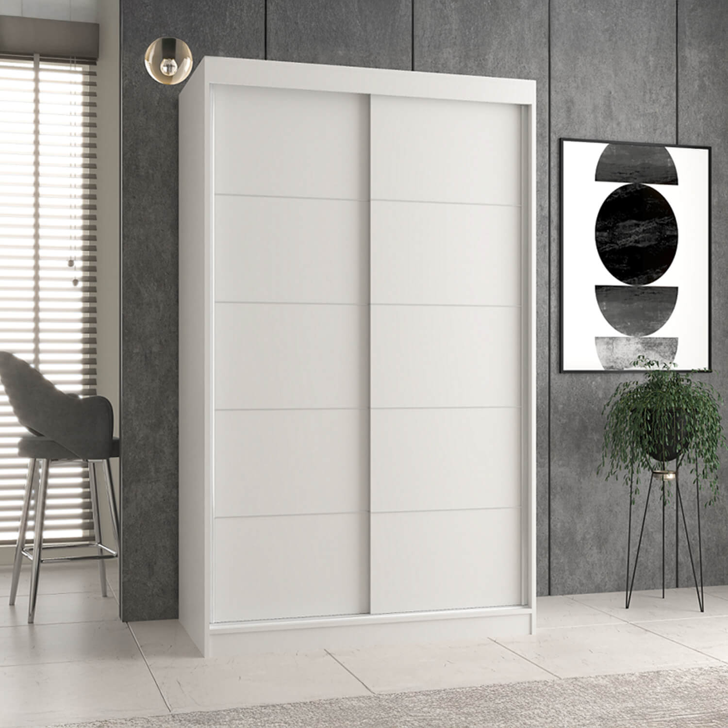 Szafa Przesuwna FLAVA C 120 cm Dwudrzwiowa Biała Nowoczesna topeshop.d8df59f9-3376-4db6-bcce-a1f8be3358d5