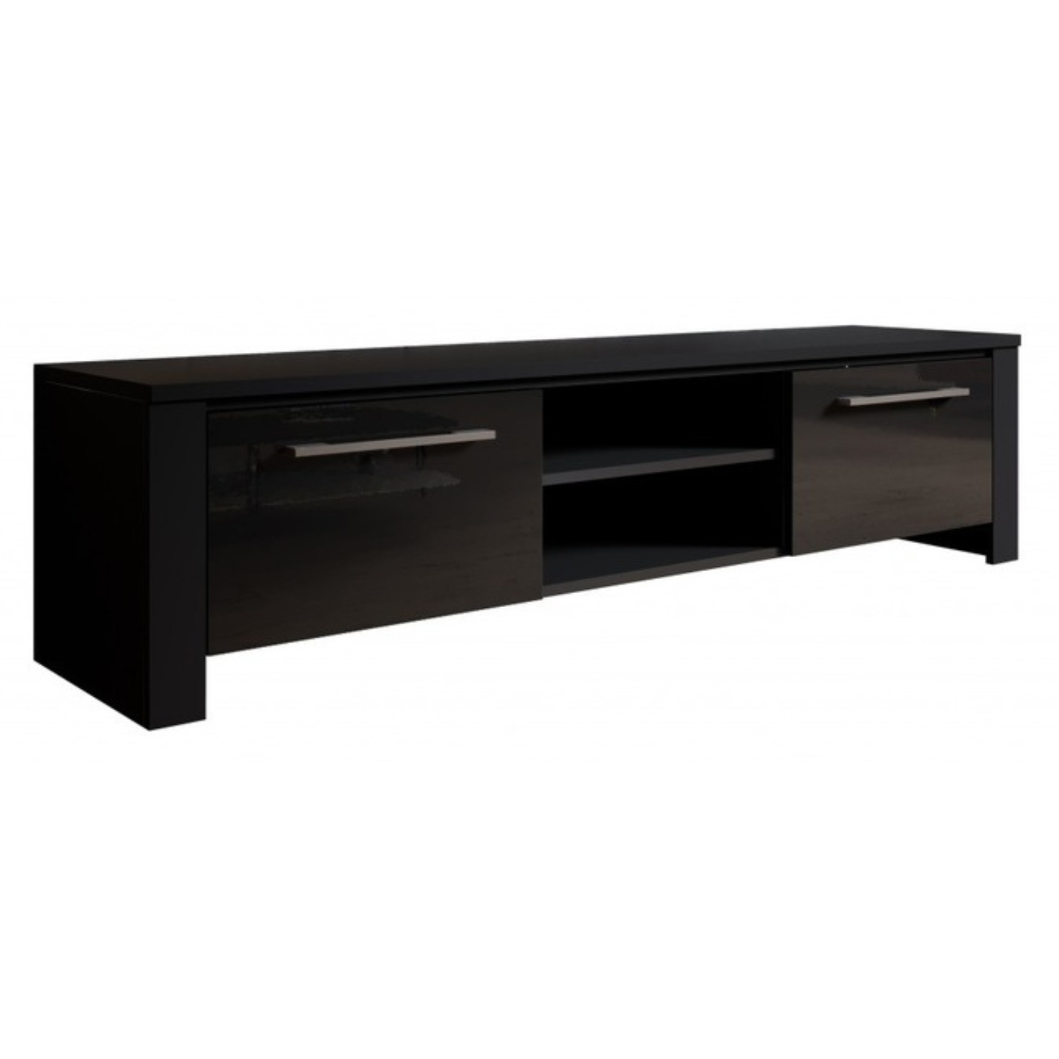 Szafka RTV do Salonu HELIX 160 cm Czarna Nowoczesna W.HELIX/MCZ/CZ/PL/RTV/WYP