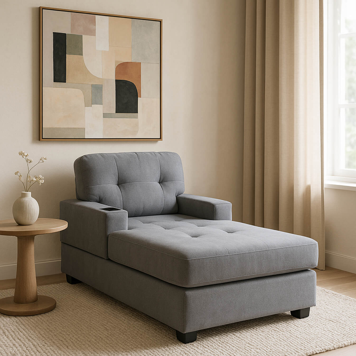 Fotel Wypoczynkowy Sofa NEO Szary Tapicerowany Nowoczesny ME.NEO/P/T/FW