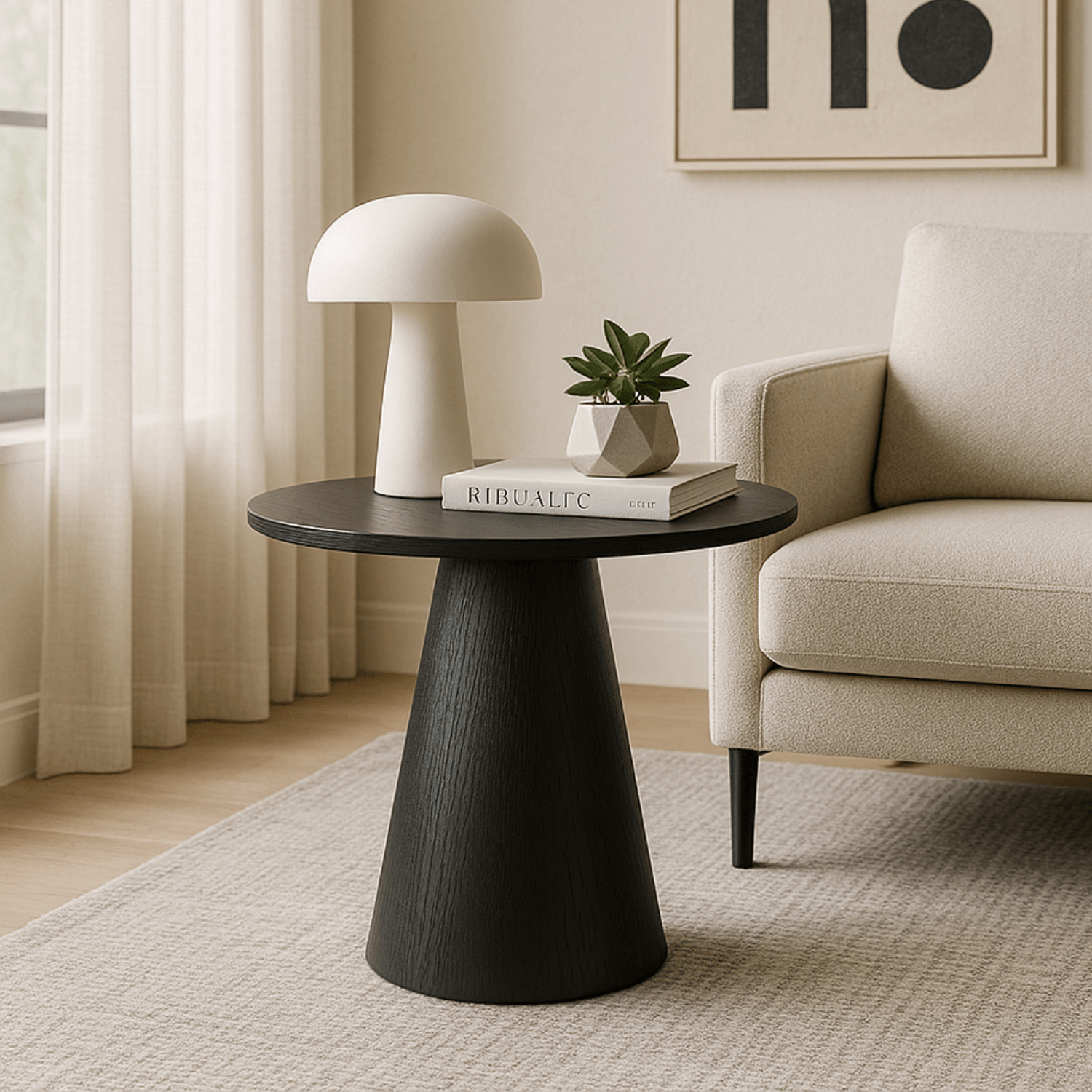 Stolik Kawowy CASSANDER 60 cm Czarny Nowoczesny Loft ME.CASSANDER/CZ/CZ/L