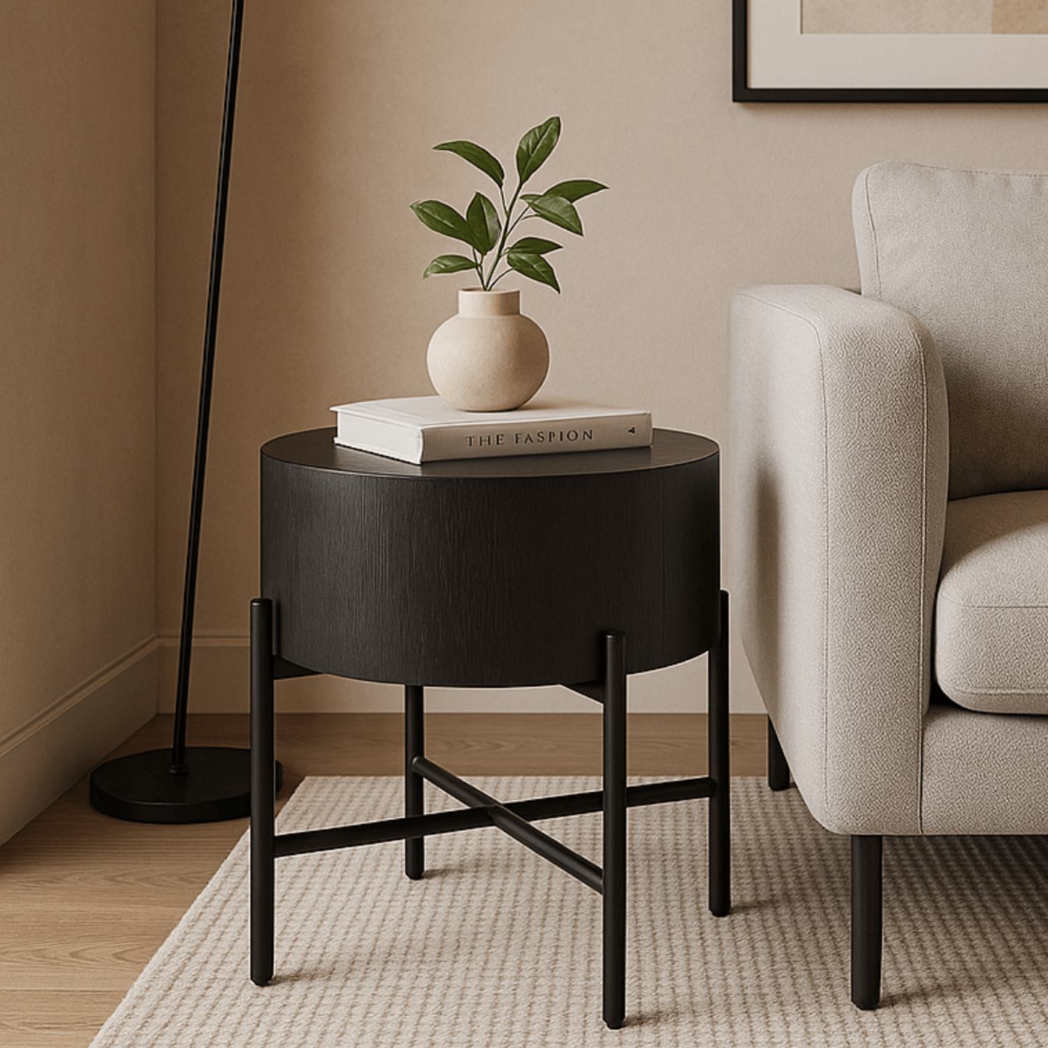 Stolik Kawowy CEVES 39,5 cm Czarny Nowoczesny Loft ME.CEVES/CZ/L