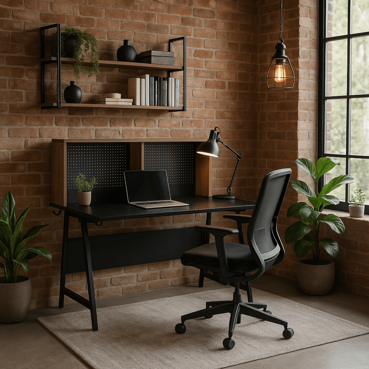 Biurko Gamingowe z Uchwytami Dla Gracza ICE 138,5 cm Czarne/Dąb Sonoma Nowoczesne Loft ME.ICE/DS/CZ/B