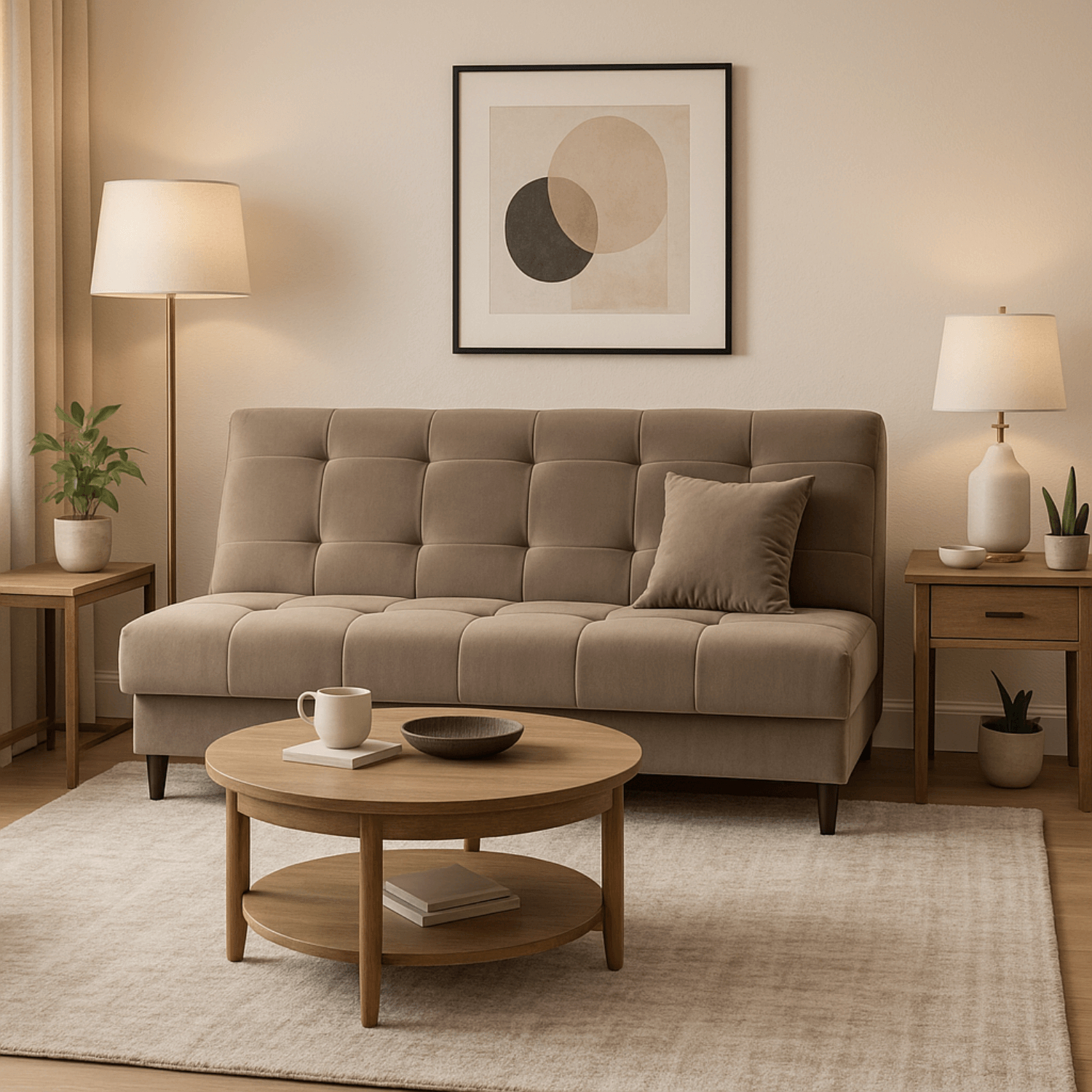 Sofa z Funkcją Spania LIMA Rozkładana Wersalka Dwuosobowa Beżowa Nowoczesna do Salonu PPHUE.MARIO/PAROS3/WER