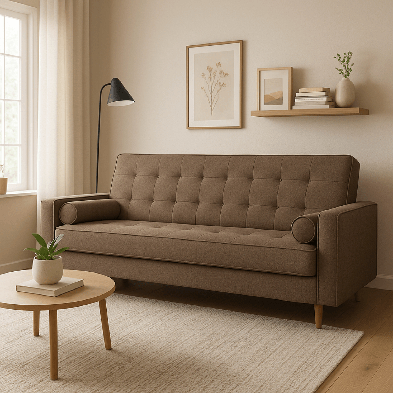 Sofa z Funkcją Spania MALTA Wersalka Rozkładana Dwuosobowa Brązowa Nowoczesna do Salonu PPHUE.MAXIM/POLARIS4/WER
