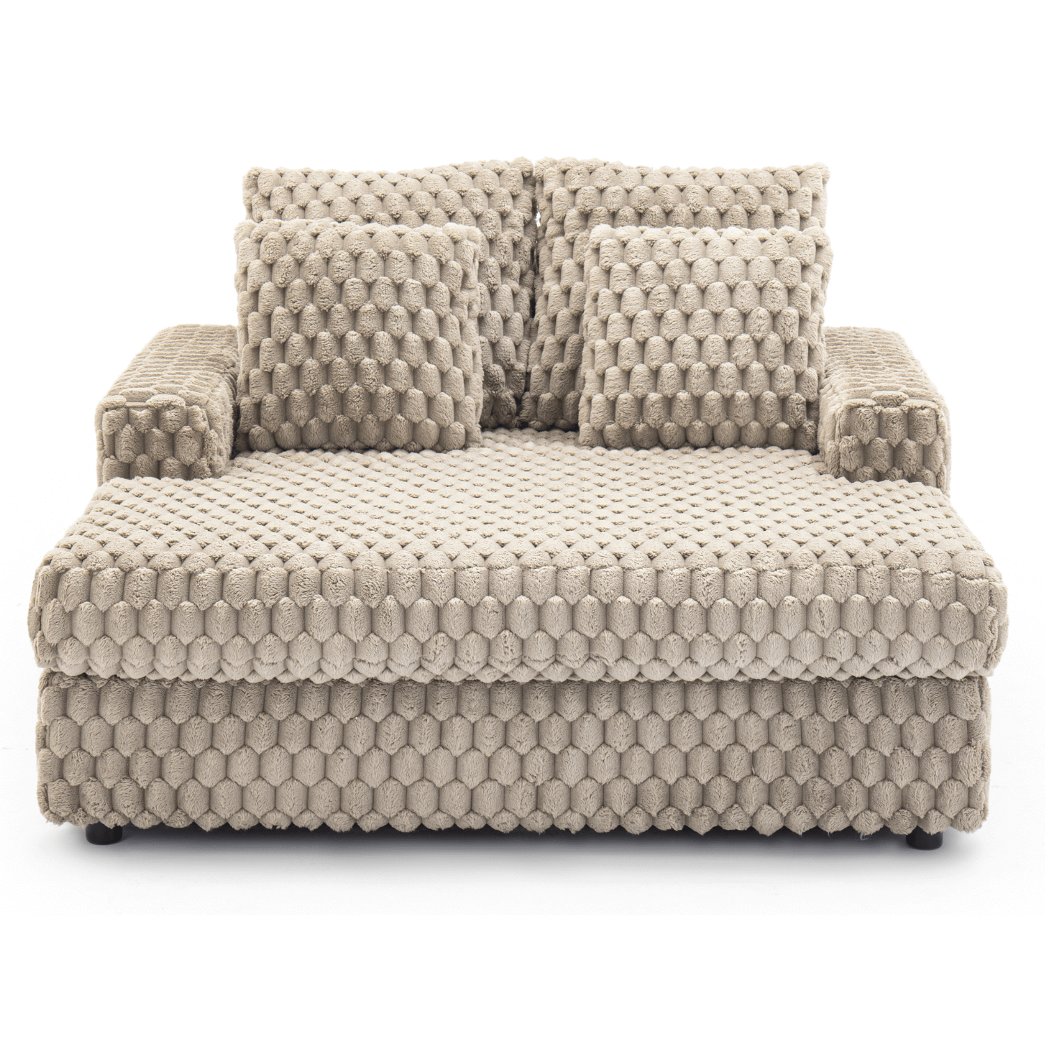 Fotel Wypoczynkowy Sofa KOBEL Beżowy Pluszowy Nowoczesny ME.KOBEL/BZ/VP/FW