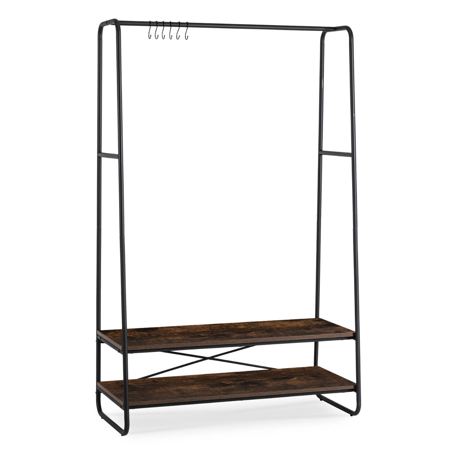 Wieszak Do Przedpokoju JOEL 100 cm z Półkami Dąb Rustykalny/Czarny Loft ME.JOEL/DRU/CZ/WIE