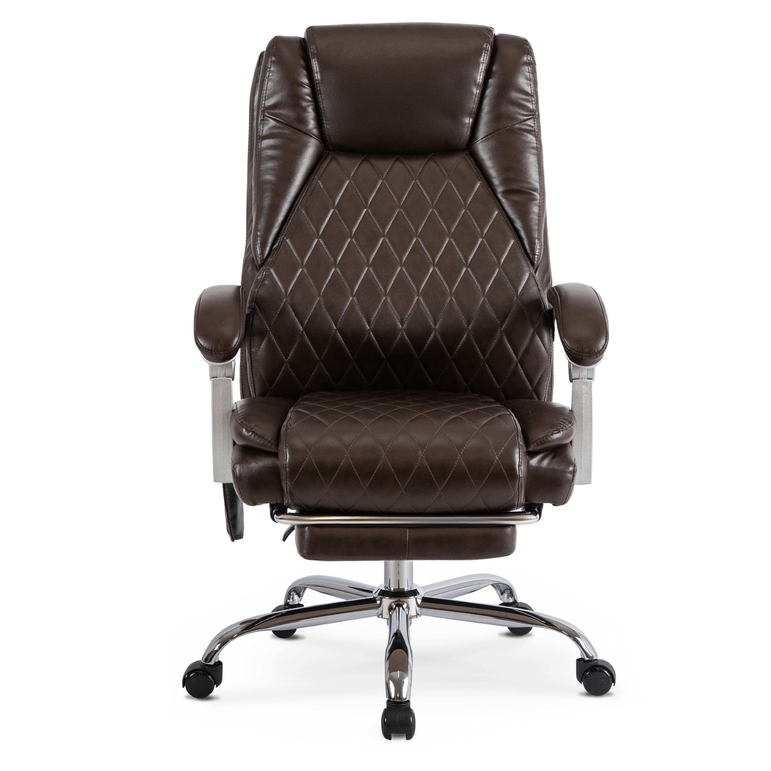 Fotel Biurowy Masujący z Funkcją Podgrzewania GIORGIO Obrotowy Brązowy Ekoskóra Nowoczesny ME.GIORGIO/BR/E/FO