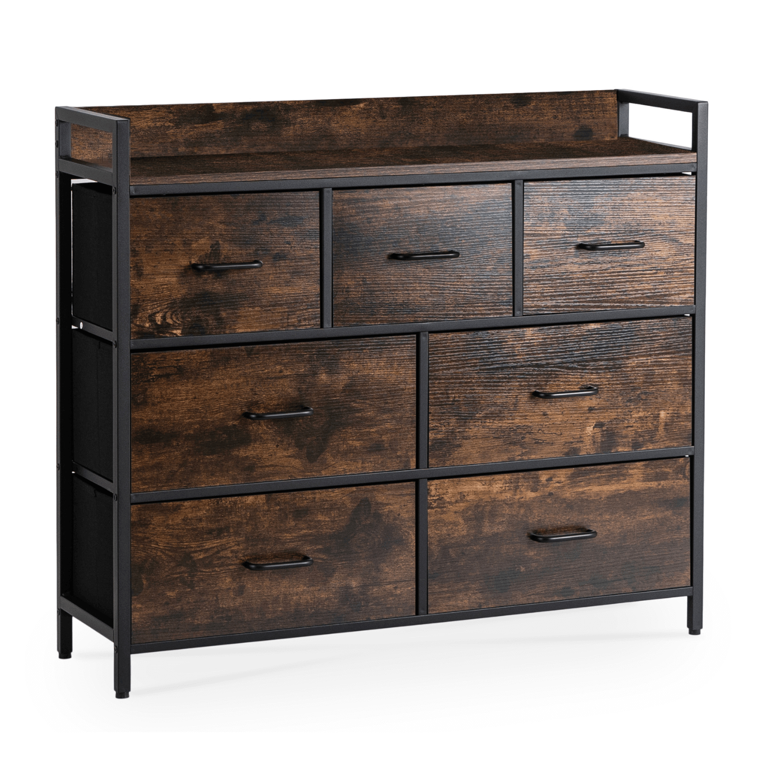 Komoda z Szufladami HUDSON 98 cm Dąb Rustykalny/Czarny Loftowa ME.HUDSON/DRU/CZ/KOM